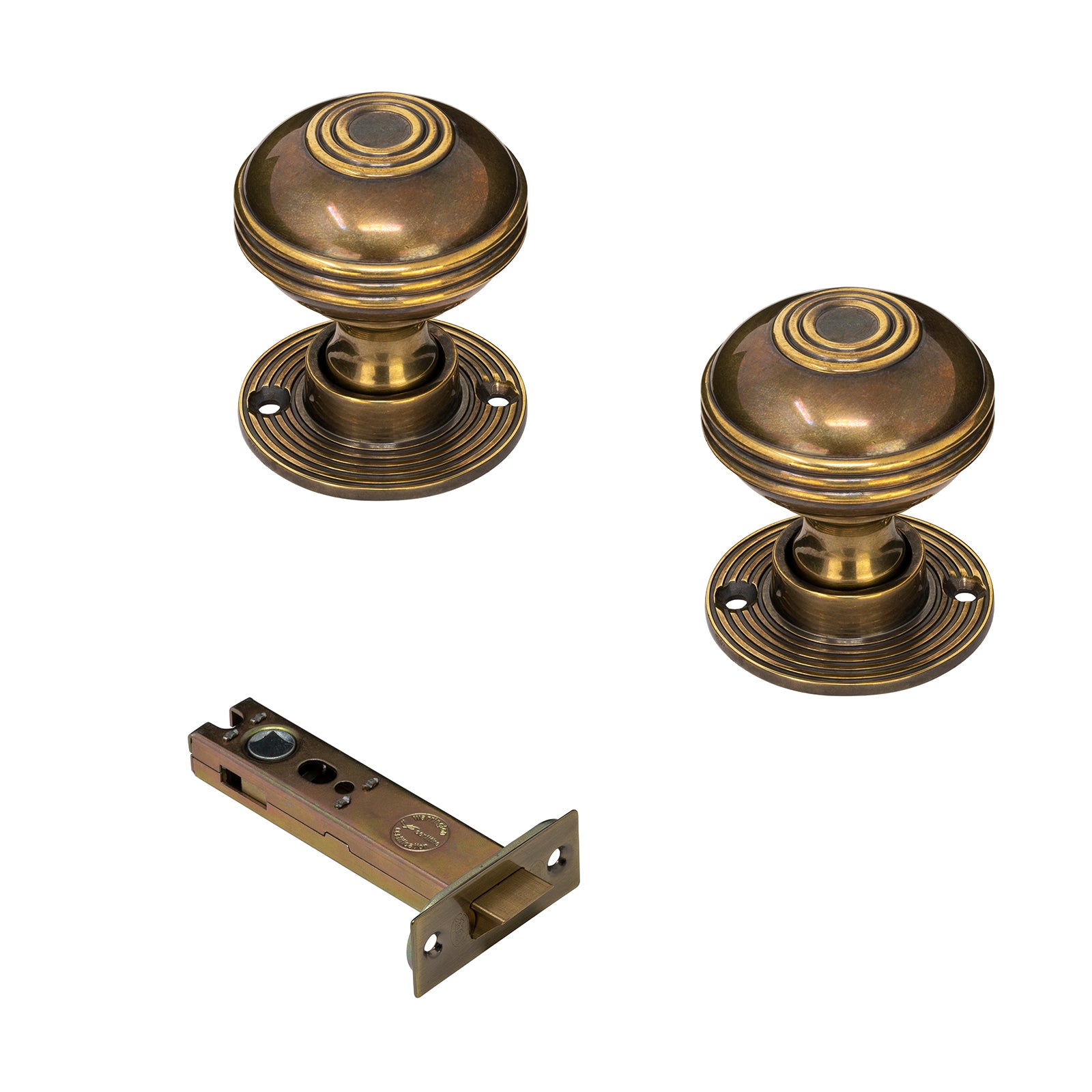 Bronze Heavy Oval Door Knob Set Classic Hardware Sold as a Pair