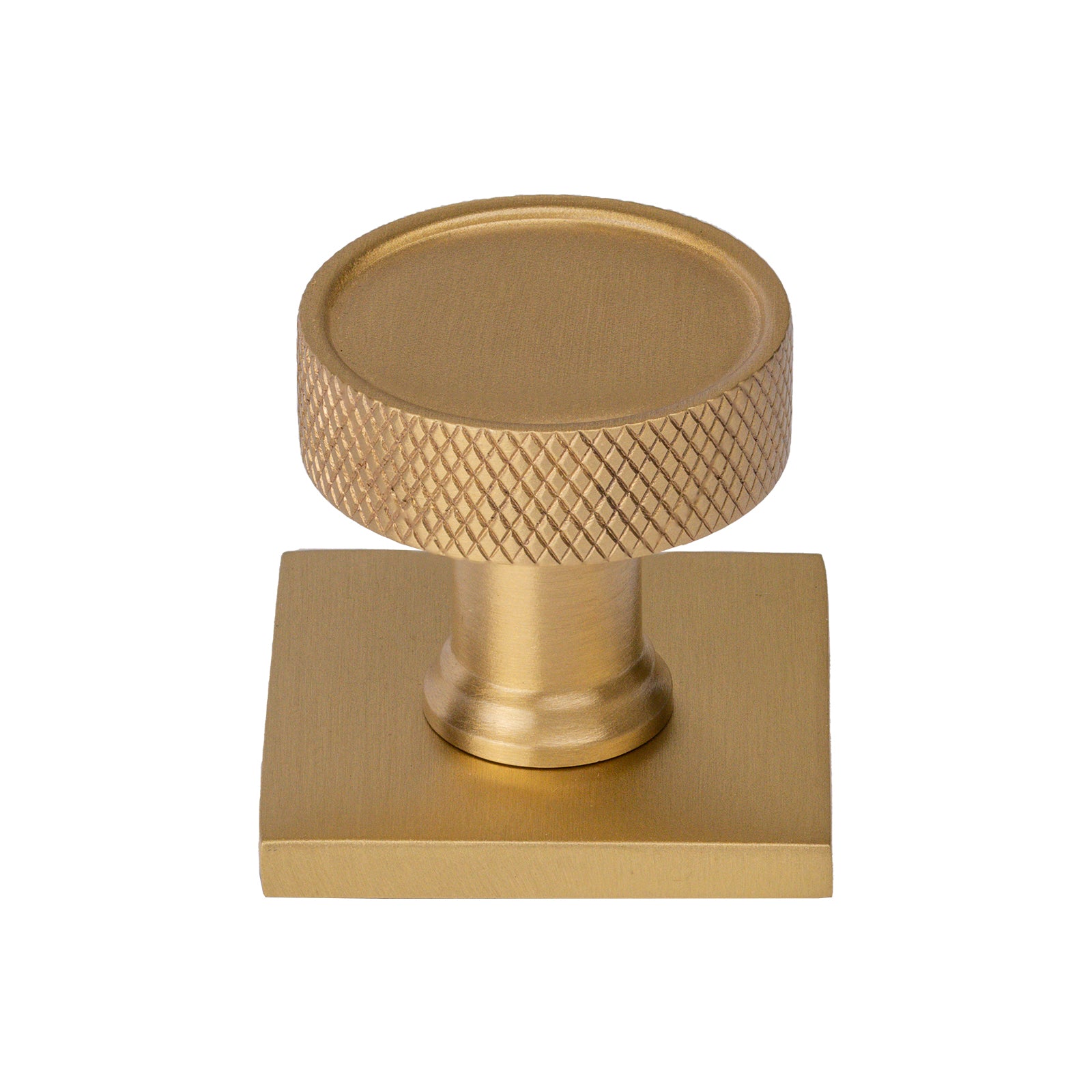 Brass Knurled Cabinet Pull with Backplate