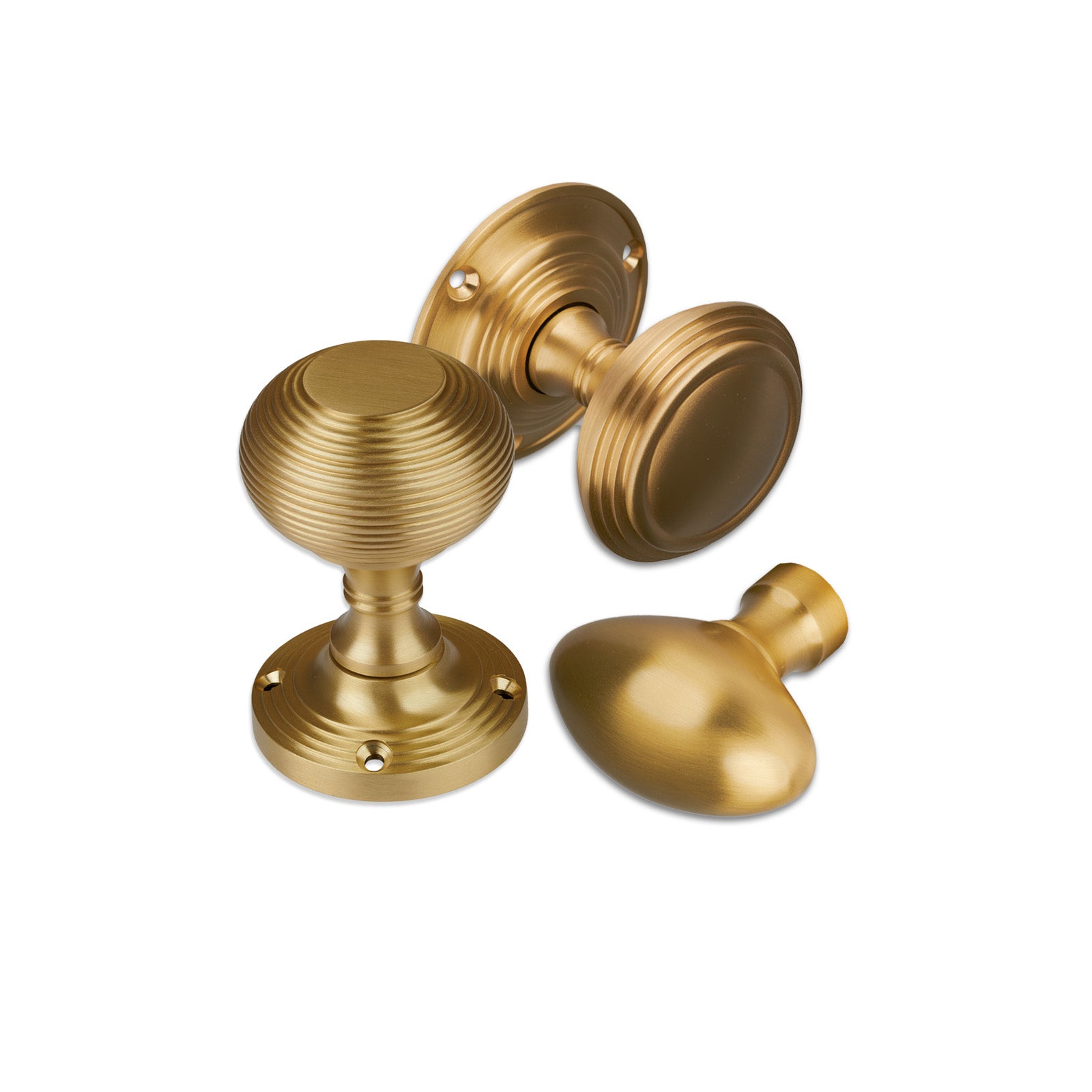Harrogate Round Mushroom Mortice Door Knob in Polished Brass