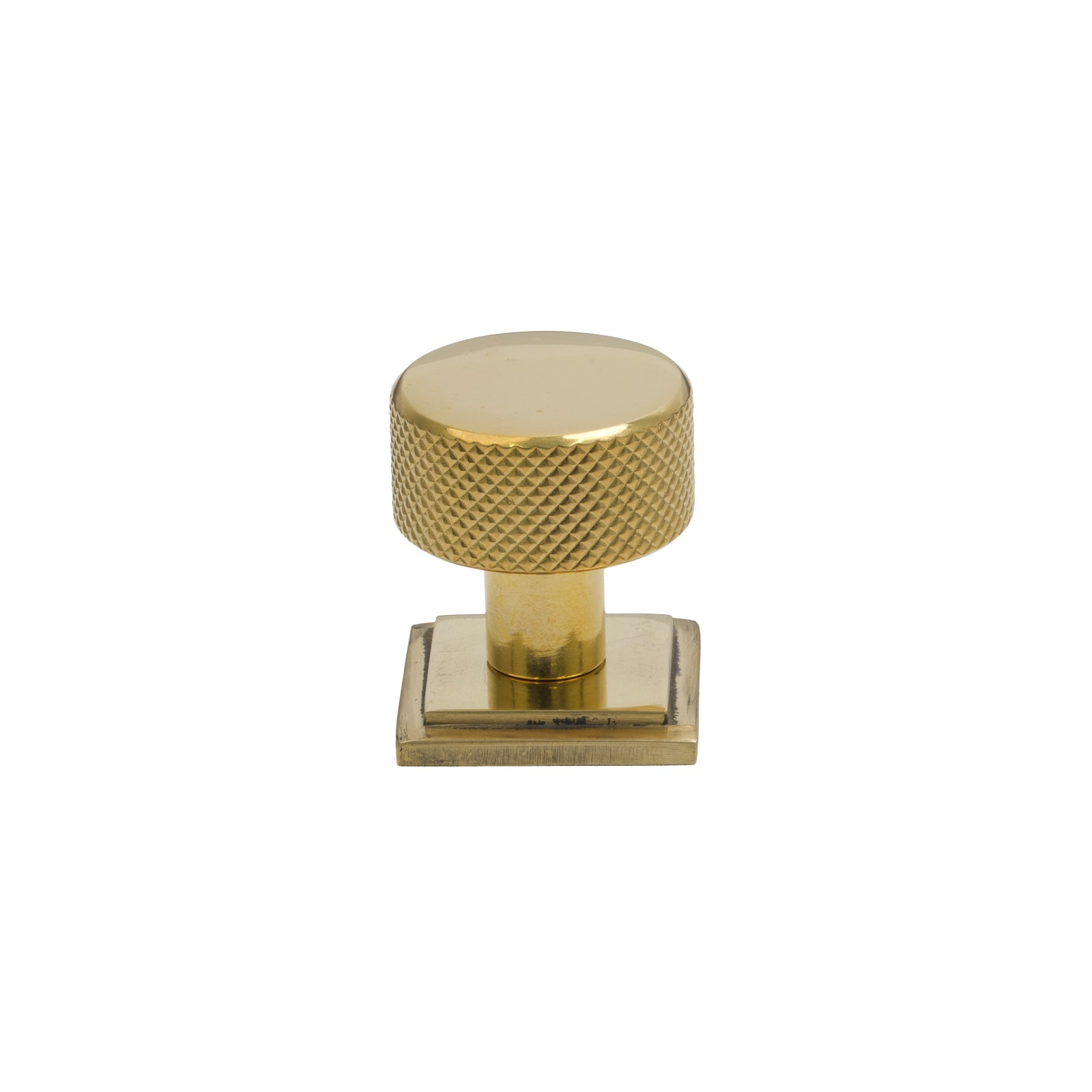 25mm Polished Brass Brompton Cabinet Knob - Square Rose