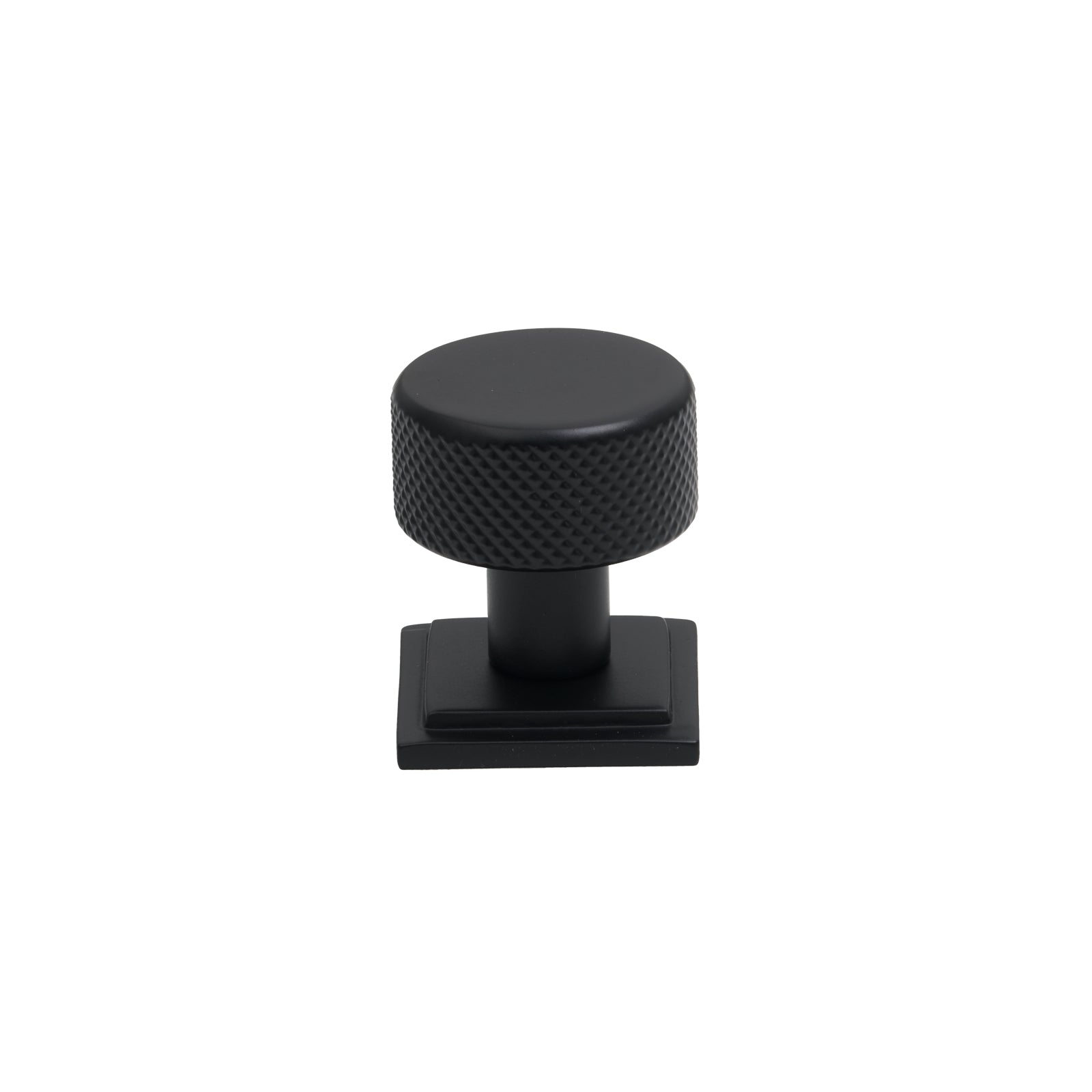 25mm Matt Black Brompton Cabinet Knob - Square Rose