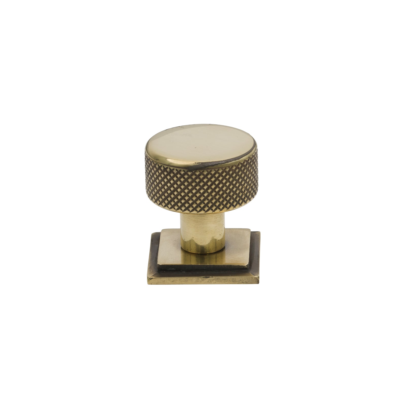 25mm Aged Brass Brompton Cabinet Knob - Square Rose