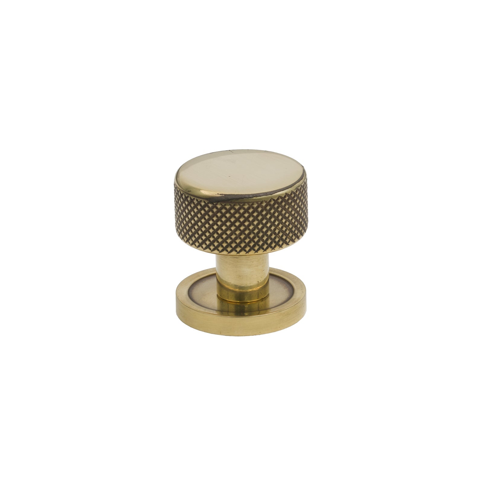 25mm Aged Brass Brompton Cabinet Knob - Round Rose