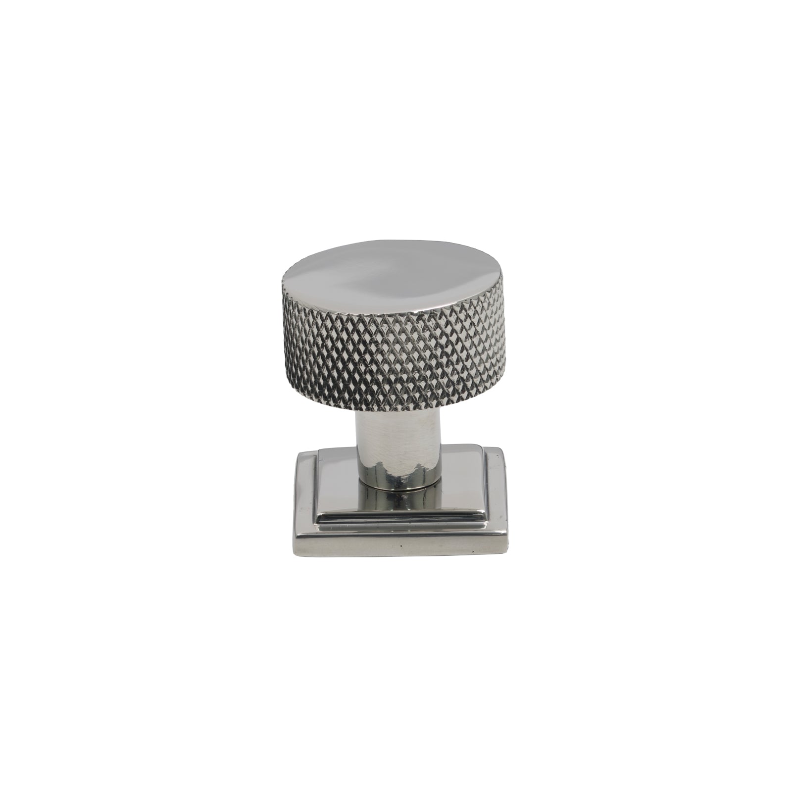 25mm Polished Marine Stainless Steel Brompton Cabinet Knob - Square Rose