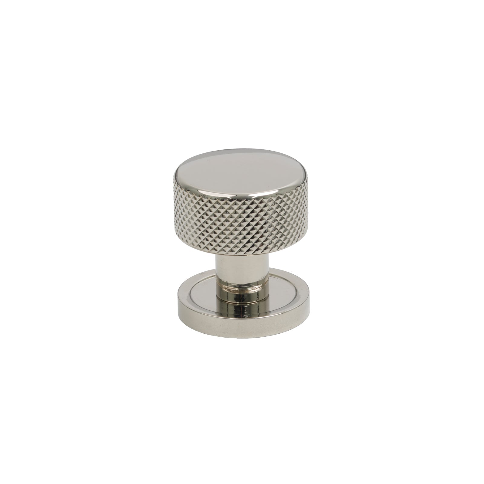 25mm Polished Nickel Brompton Cabinet Knob - Round Rose