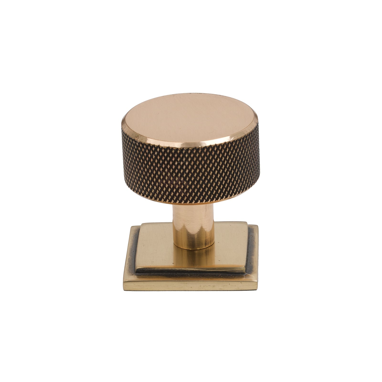 32mm Polished Bronze Brompton Cabinet Knob - Square Rose