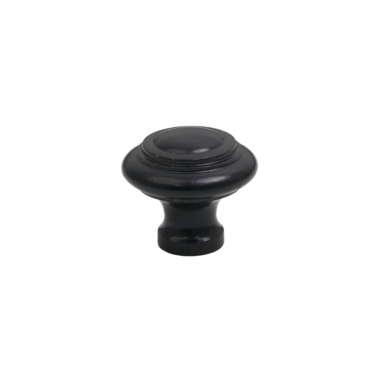 32mm Black Ringed Cabinet Knob