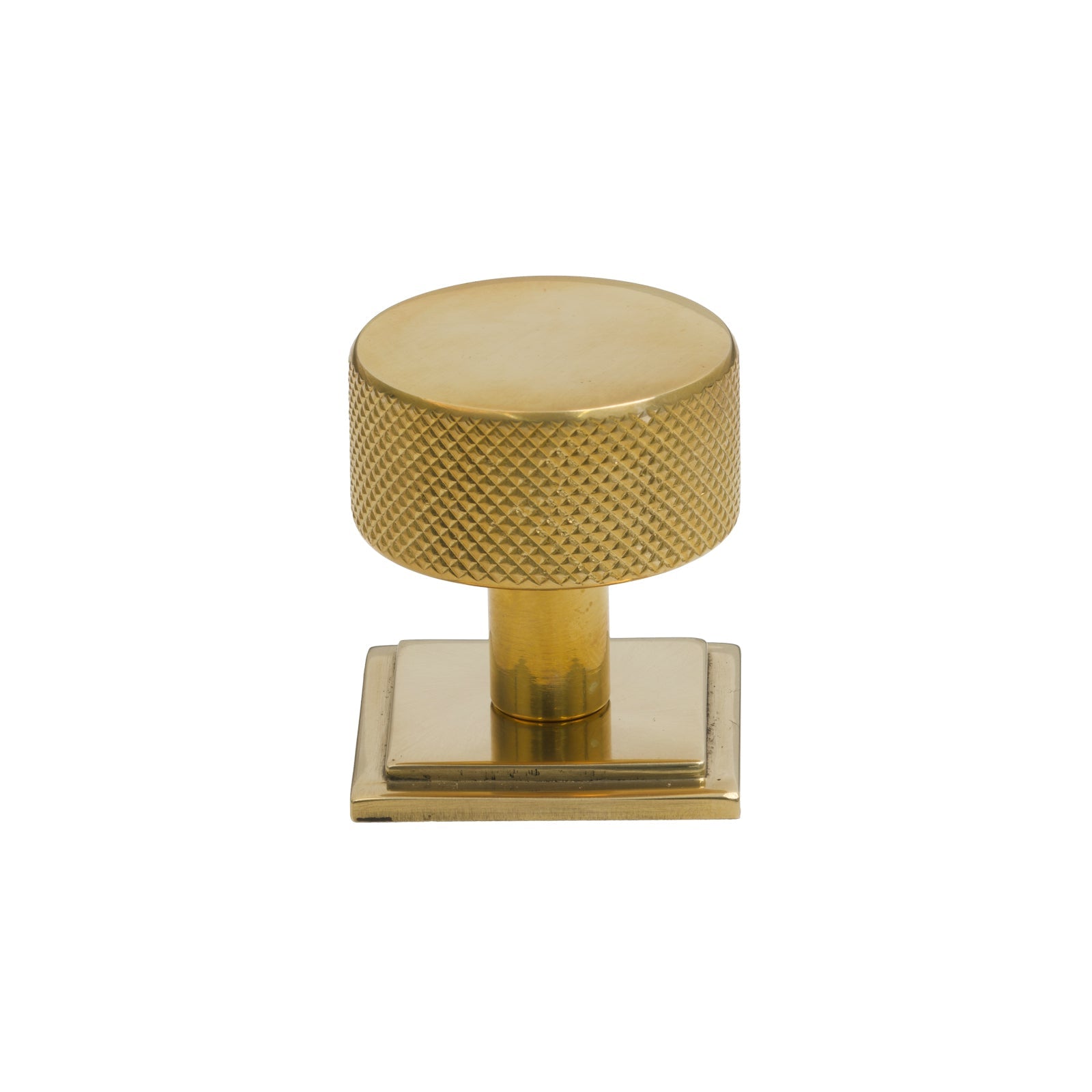 32mm Polished Brass Brompton Cabinet Knob - Square Rose