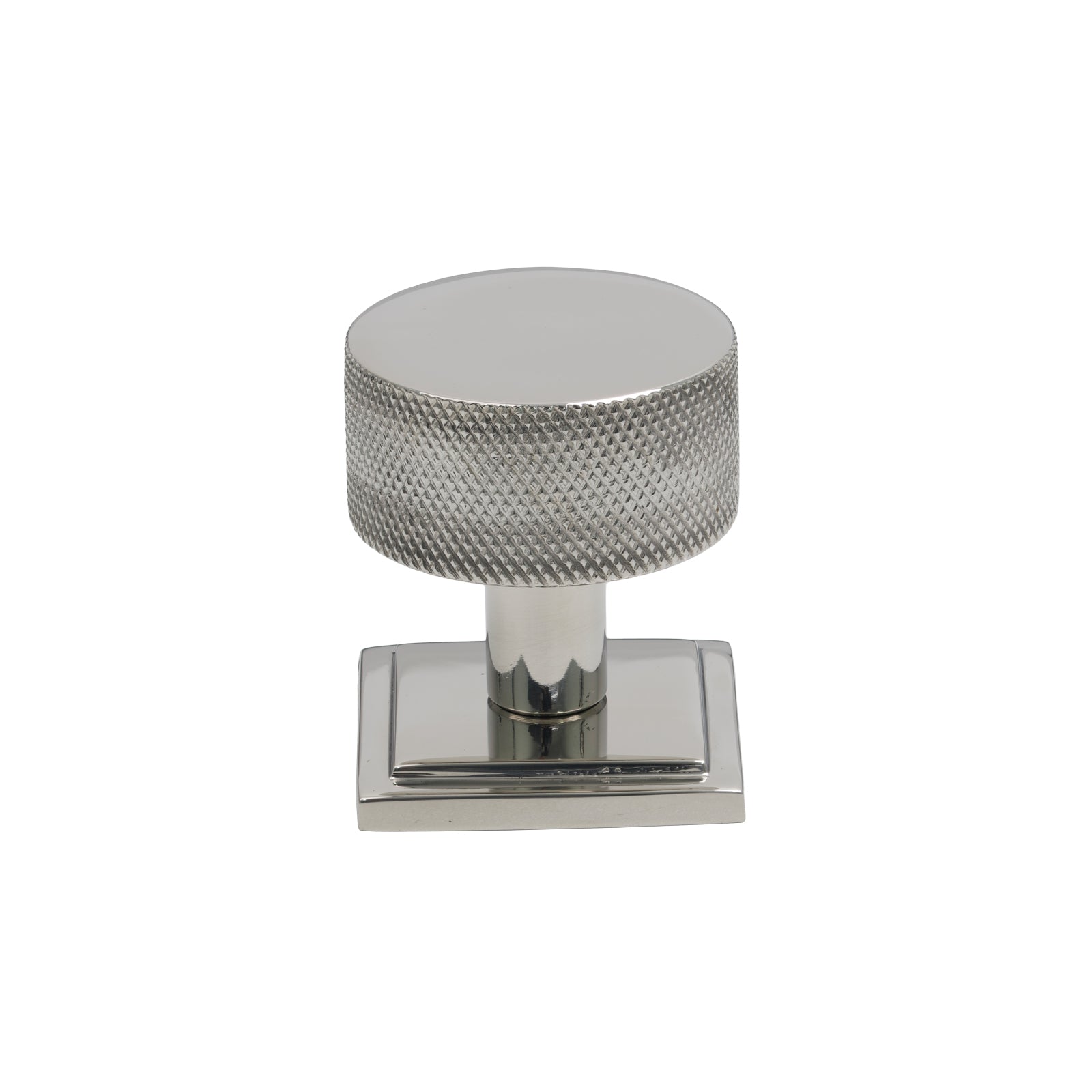 32mm Polished Marine Stainless Steel Brompton Cabinet Knob - Square Rose