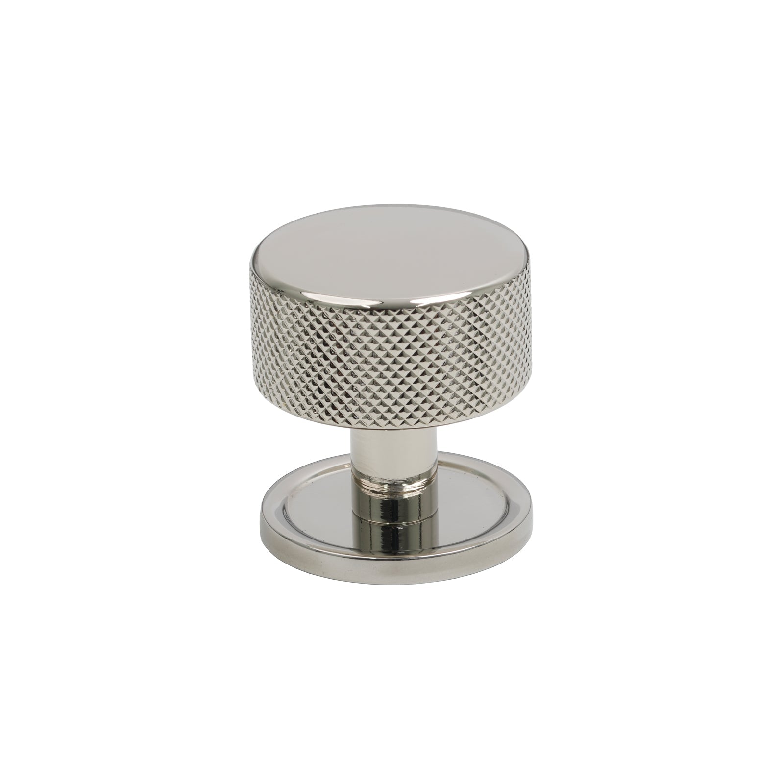 32mm Polished Nickel Brompton Cabinet Knob - Round Rose