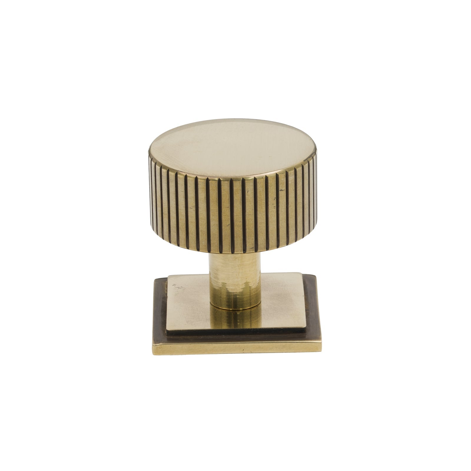 32mm Aged Brass Judd Cabinet Knob - Square Rose