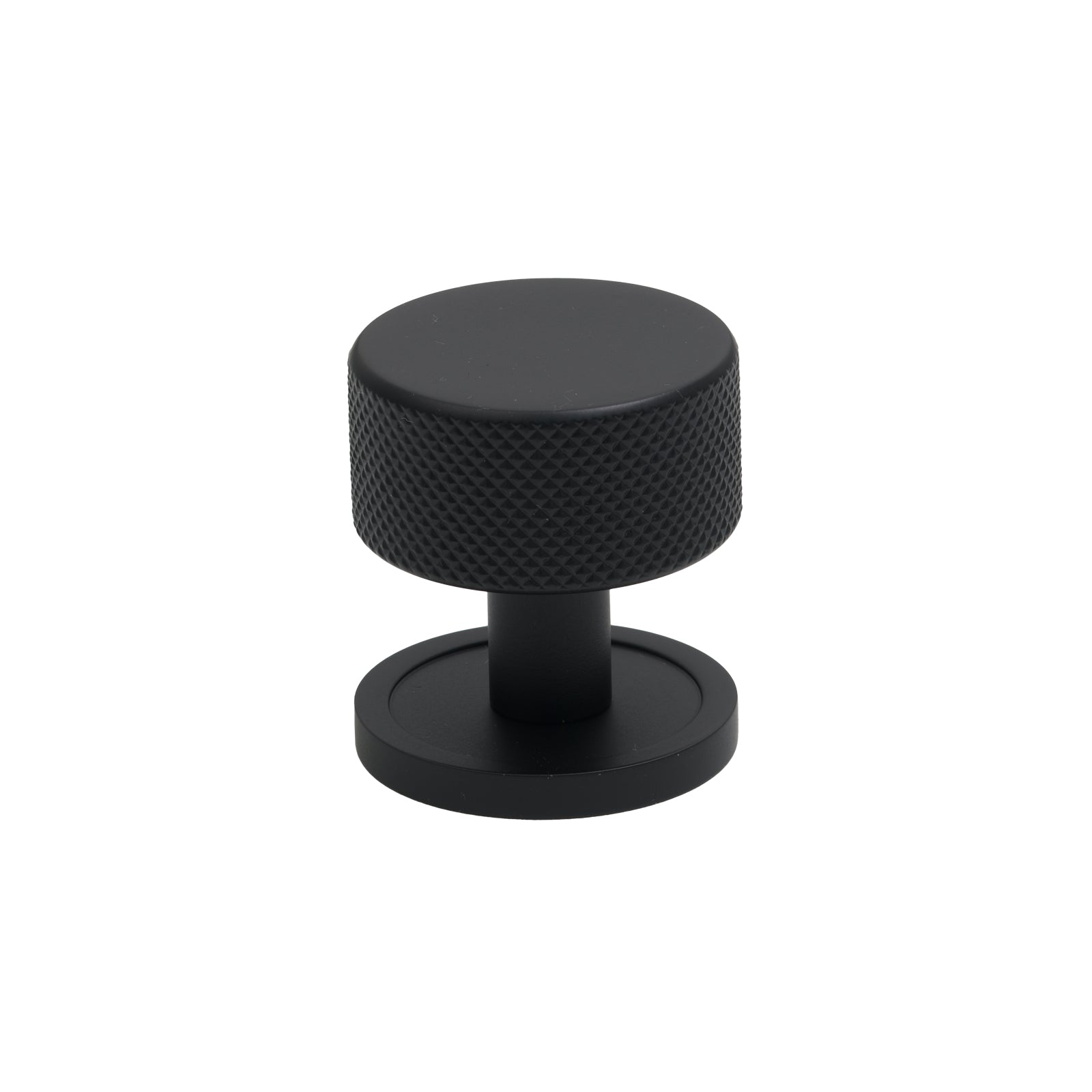 32mm Matt Black Brompton Cabinet Knob - Round Rose