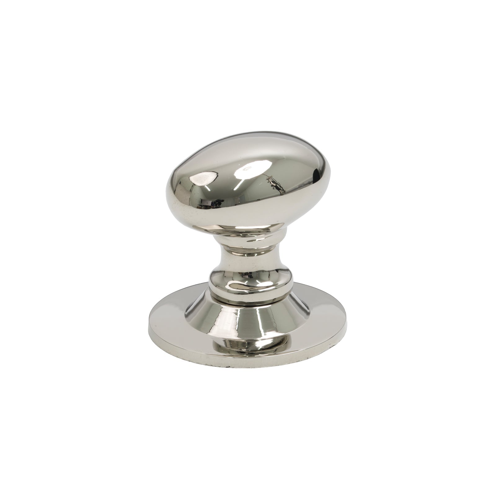 33mm Satin Chrome Oval Cabinet Knob on Rose