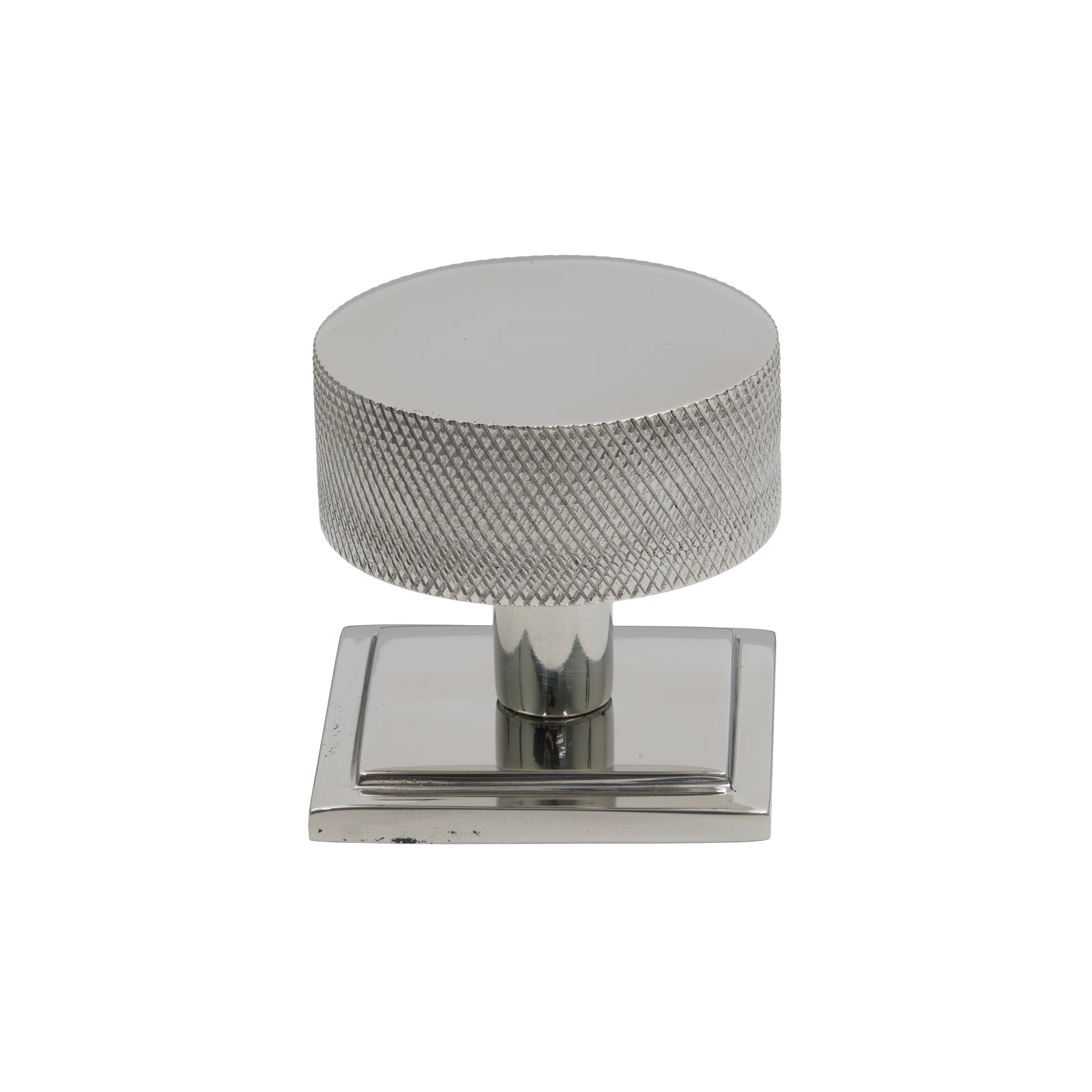 38mm Polished Marine Stainless Steel Brompton Cabinet Knob - Square Rose