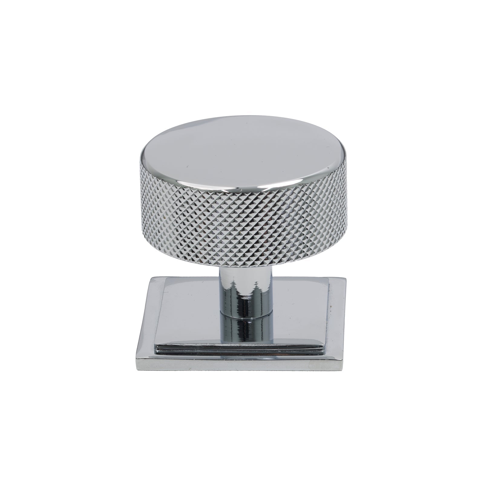 38mm Polished Chrome Brompton Cabinet Knob - Square Rose