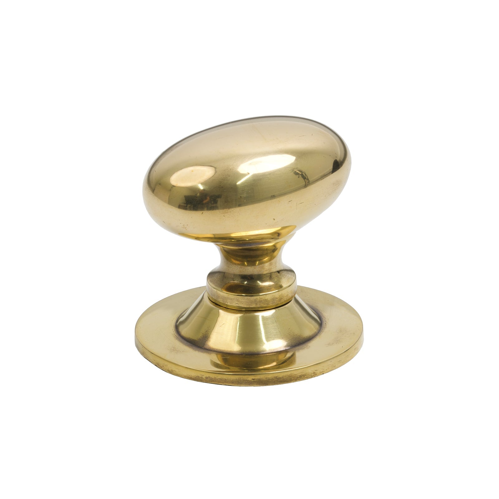 40mm Aged Brass Oval Cabinet Knob on Rose