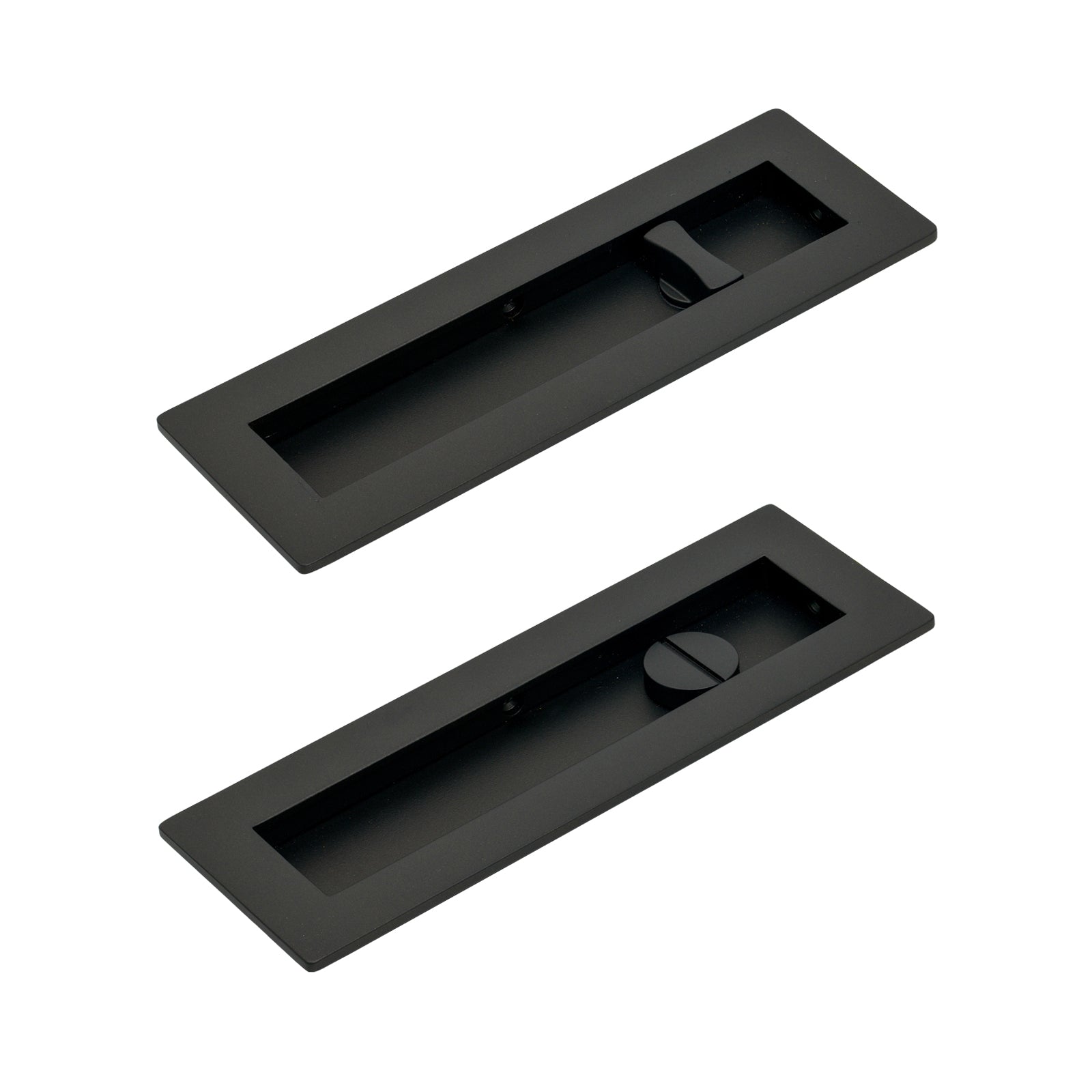 175mm Aged Bronze Plain Rectangular Flush Pull - Privacy Set