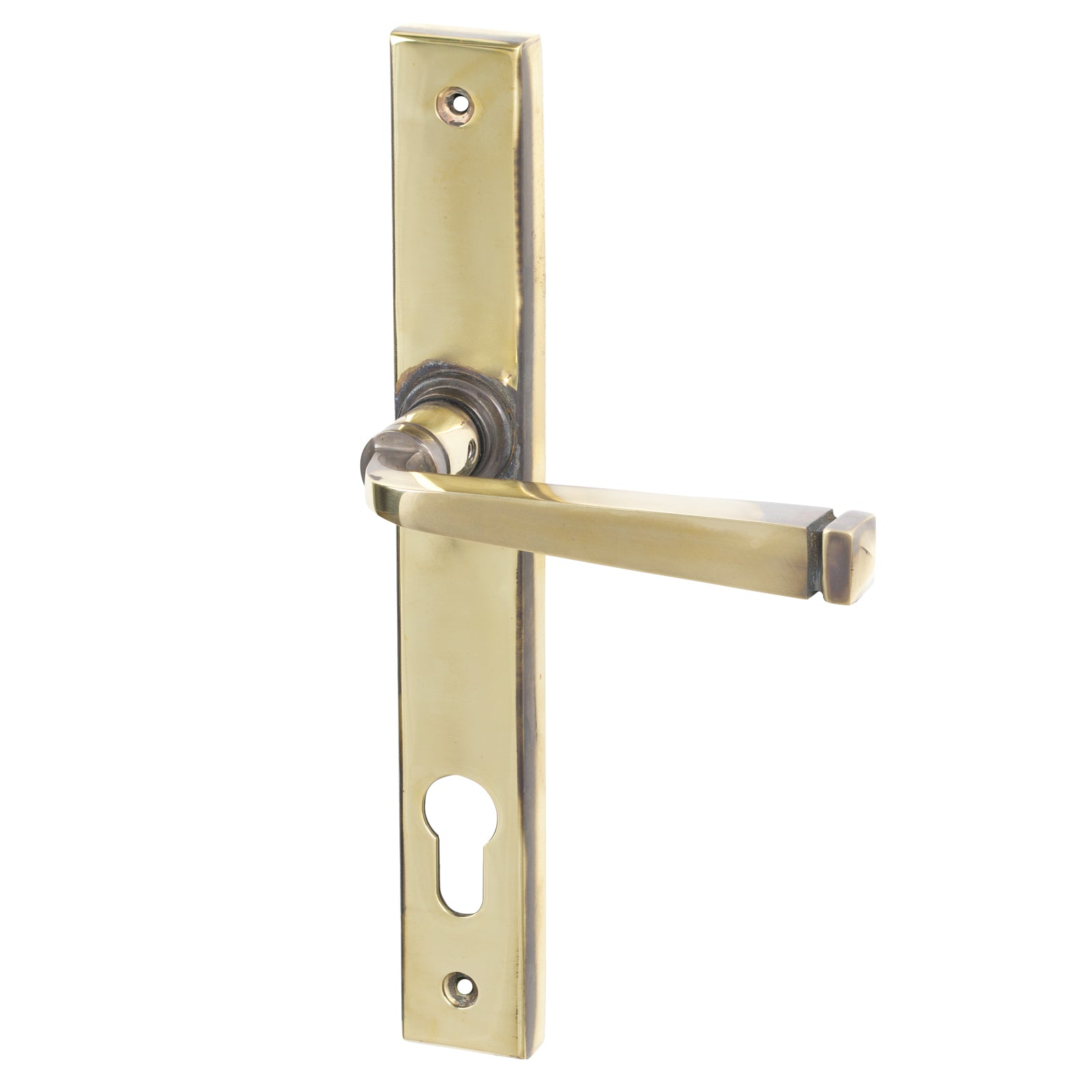 Aged Brass Lock Avon Slimline Multipoint Door Handle