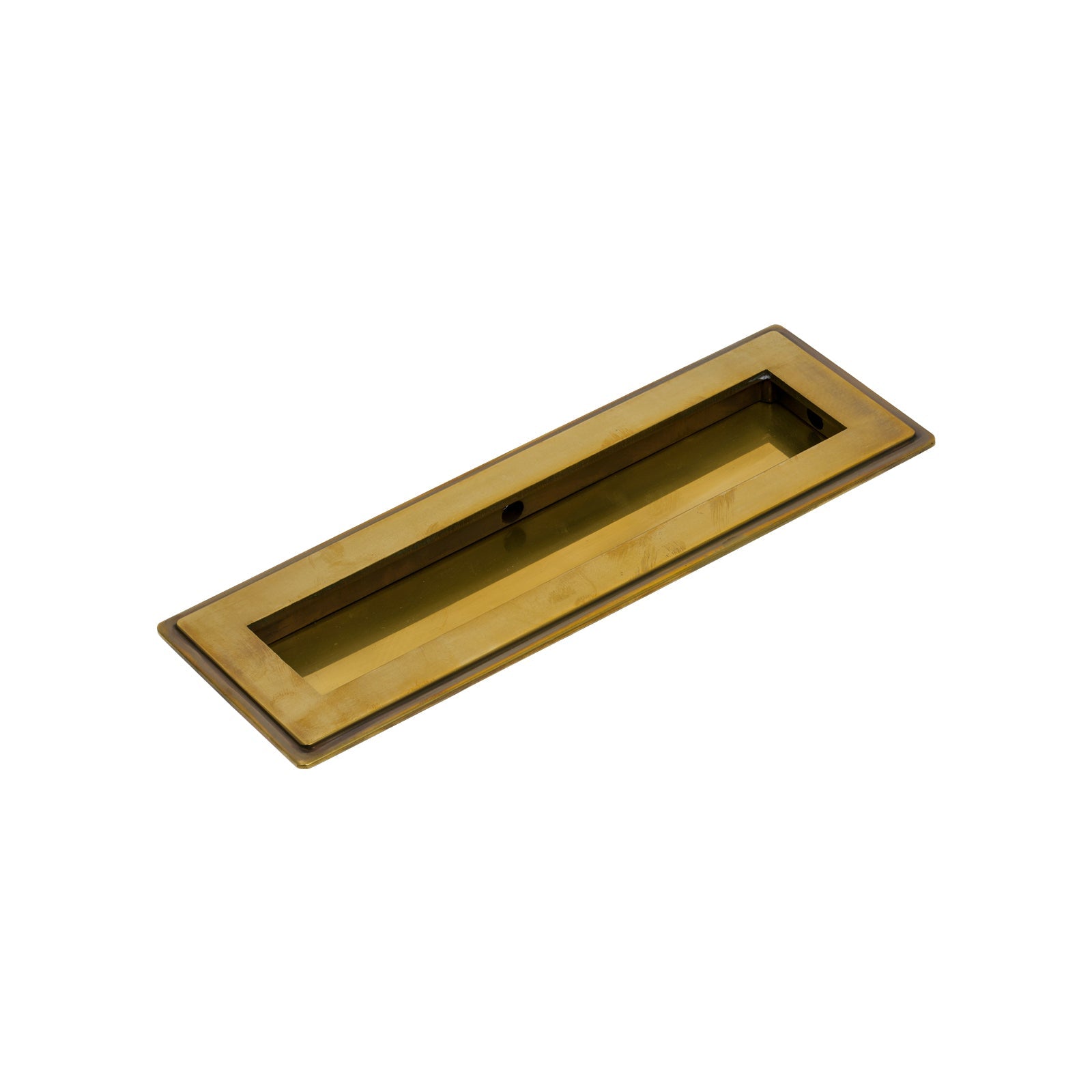 175mm Aged Brass Art Deco Rectangular Flush Pull 