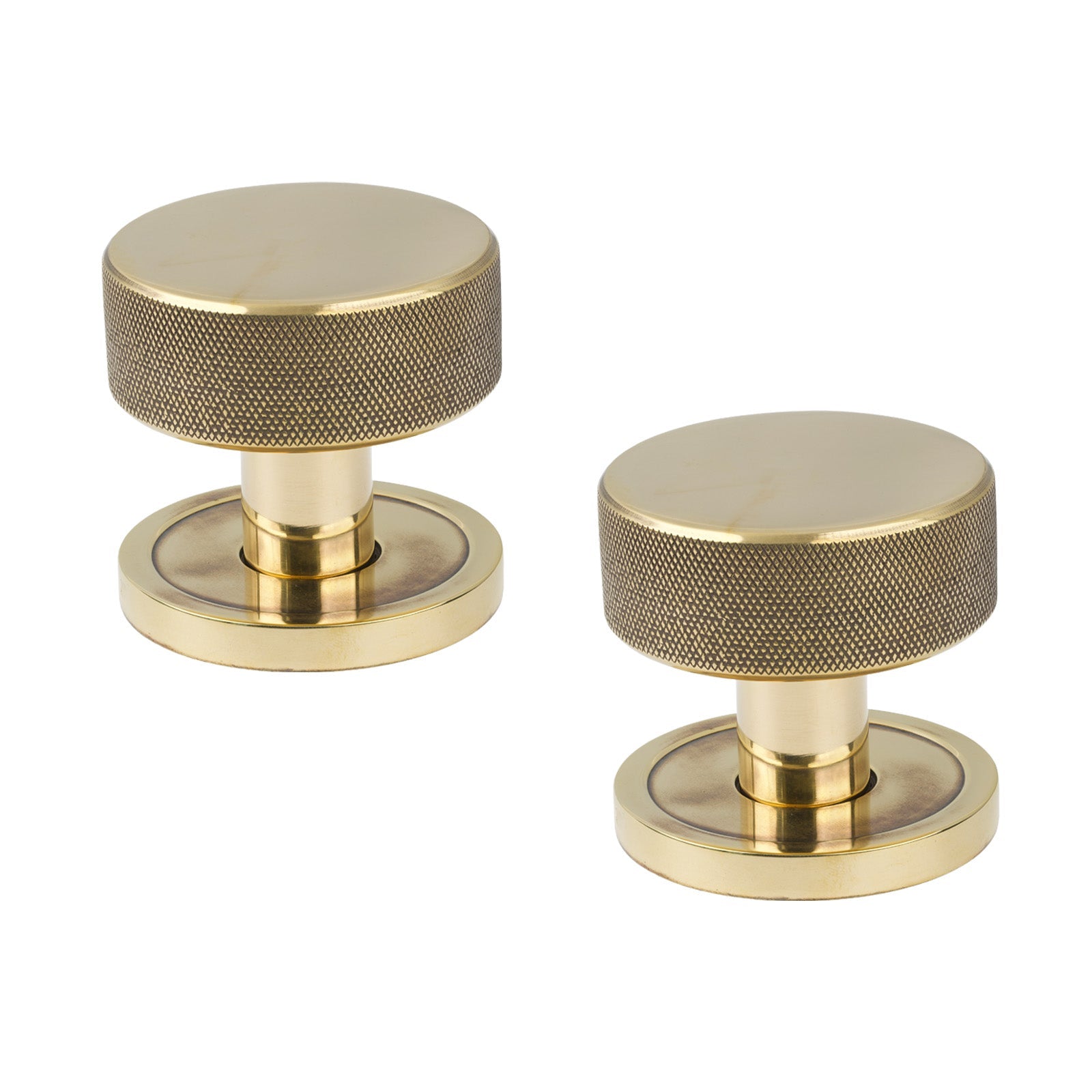 SHOW Antique Brass Plain Brompton Mortice Knobs