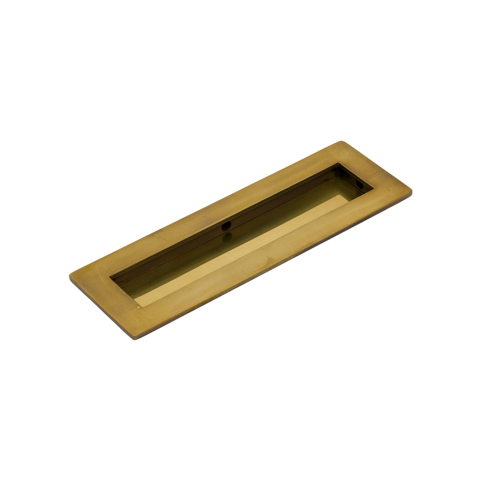 175mm Aged Brass Plain Rectangular Flush Pull 