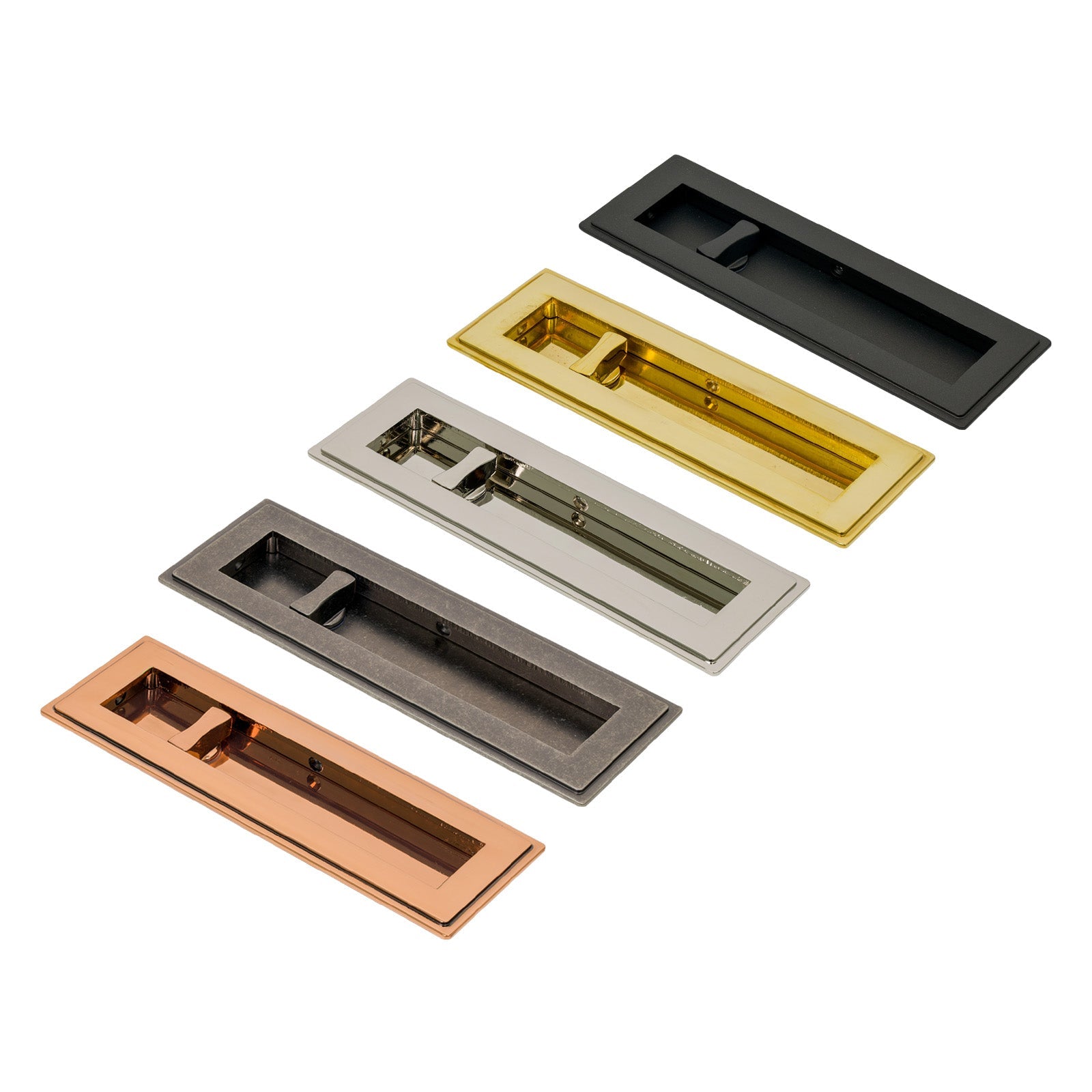 Level Image of Art Deco Rectangular Flush Pull - Privacy Set