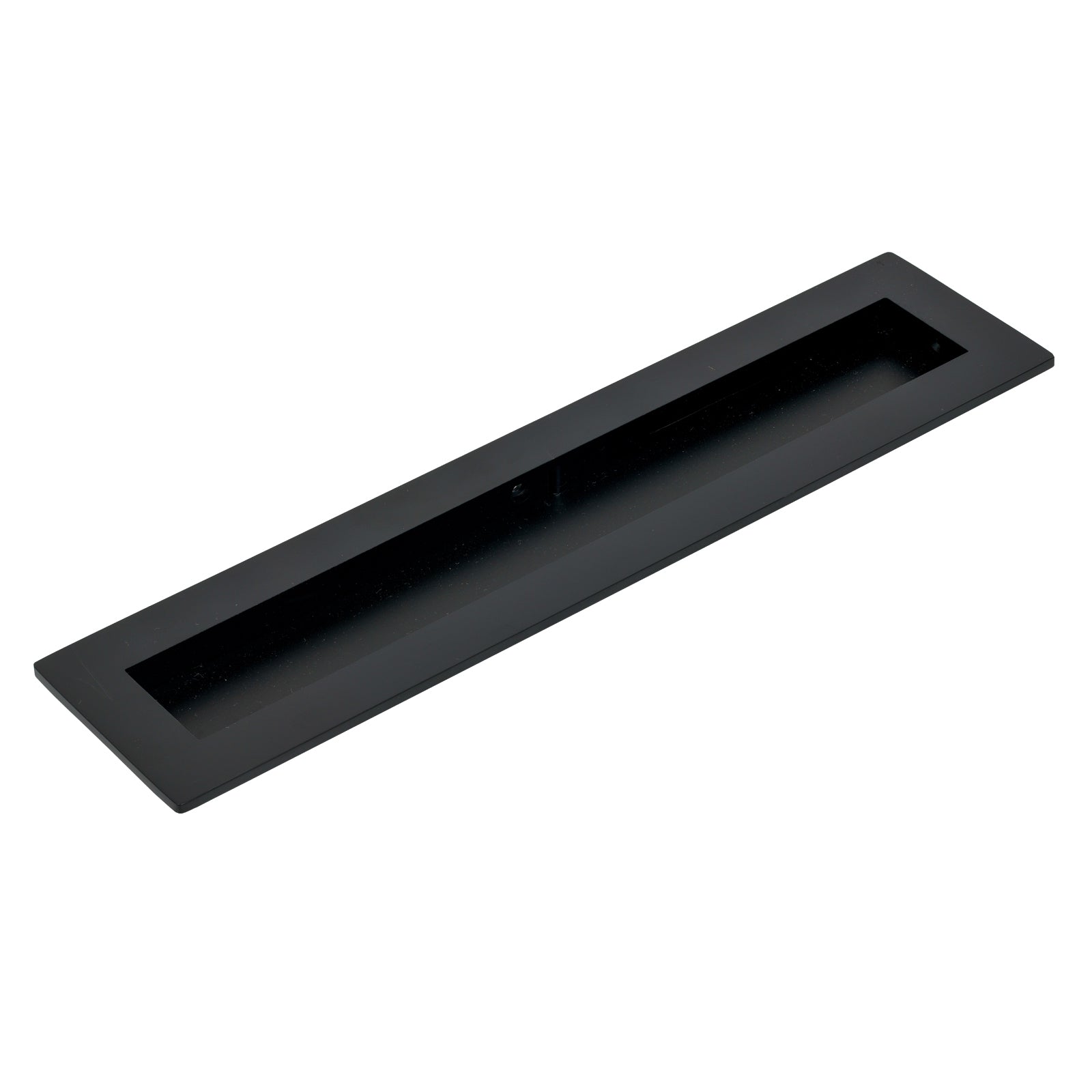 250mm Matt Black Plain Rectangular Flush Pull 