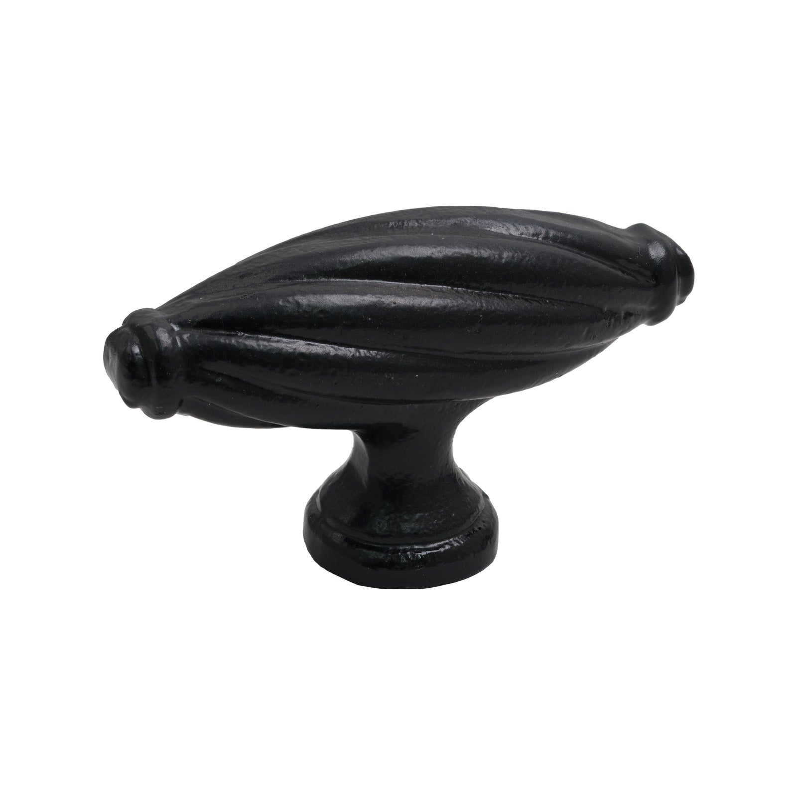 Black Oval Twist Cabinet Knob