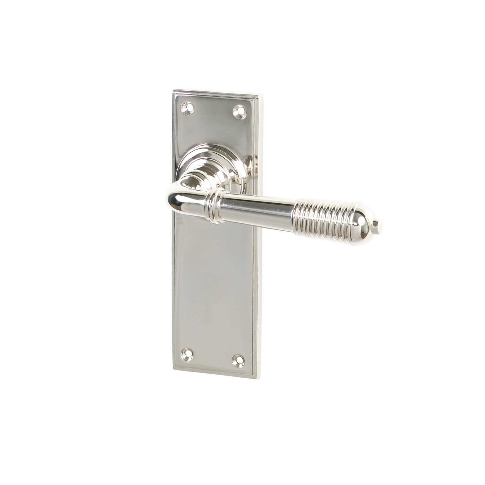 Polished Nickel Lock Lock Reeded Lever Handles