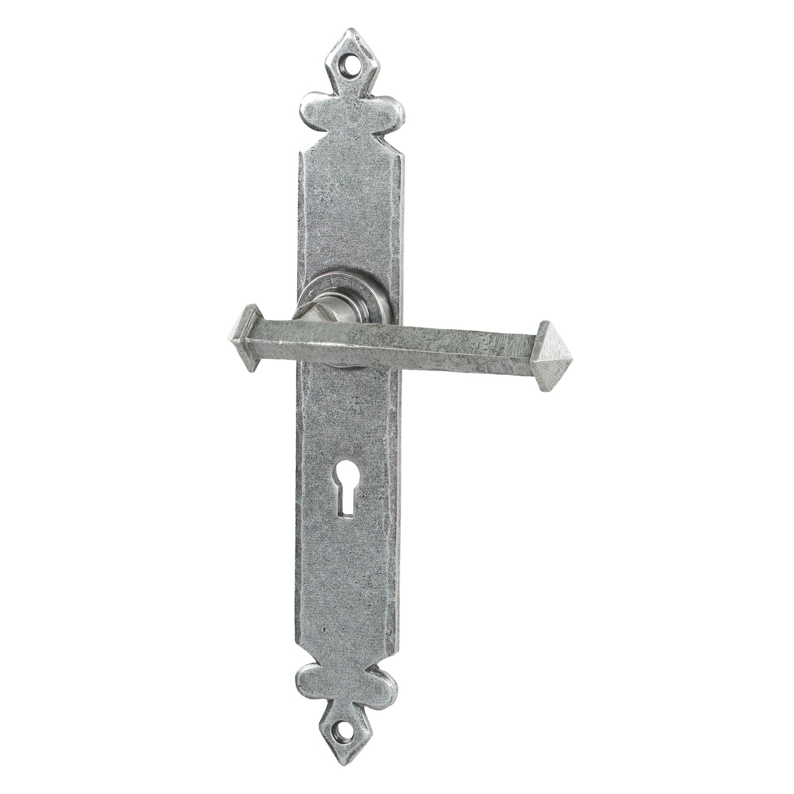 Pewter Lock Tudor Lever Handles