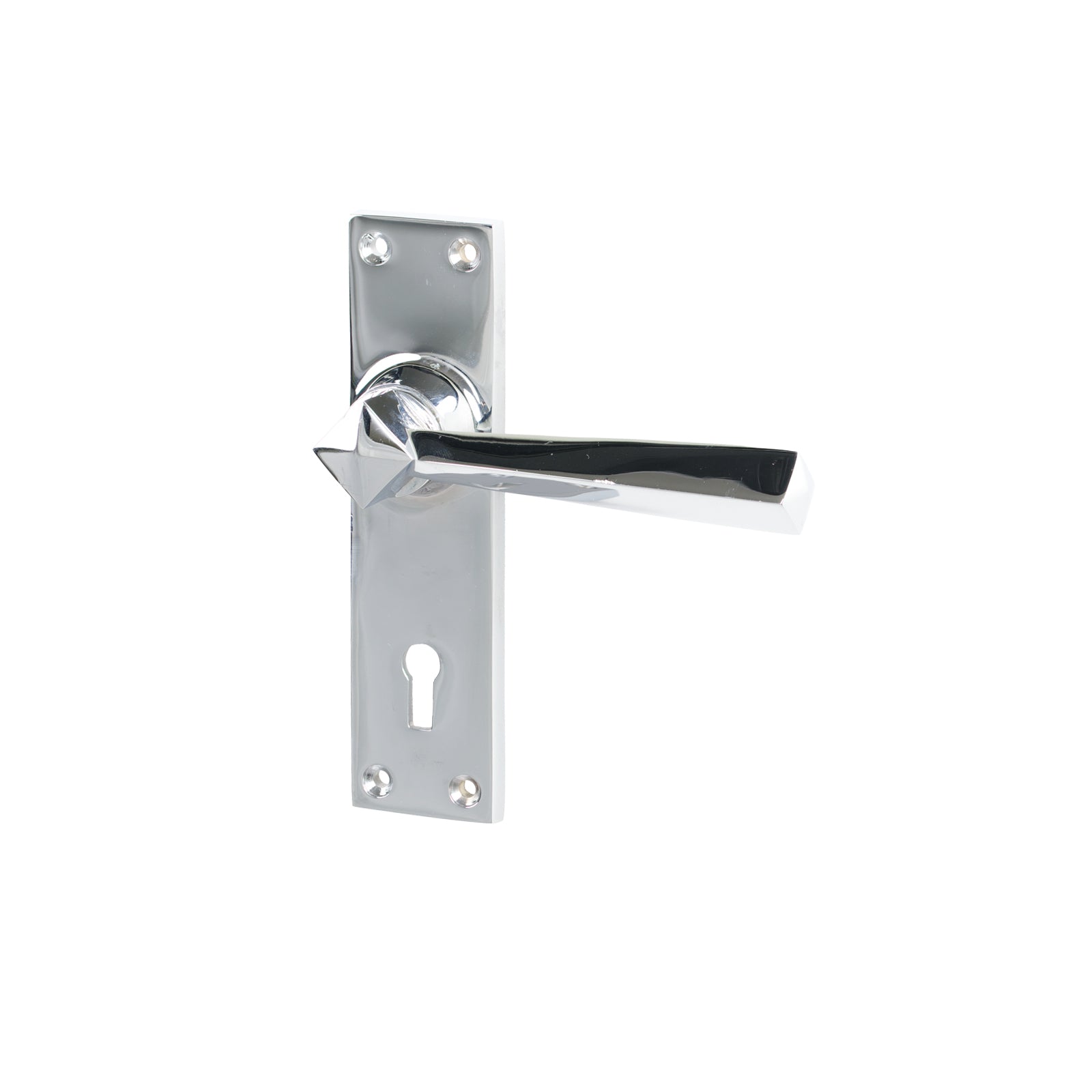 Polished Chrome Lock Straight Lever Handles