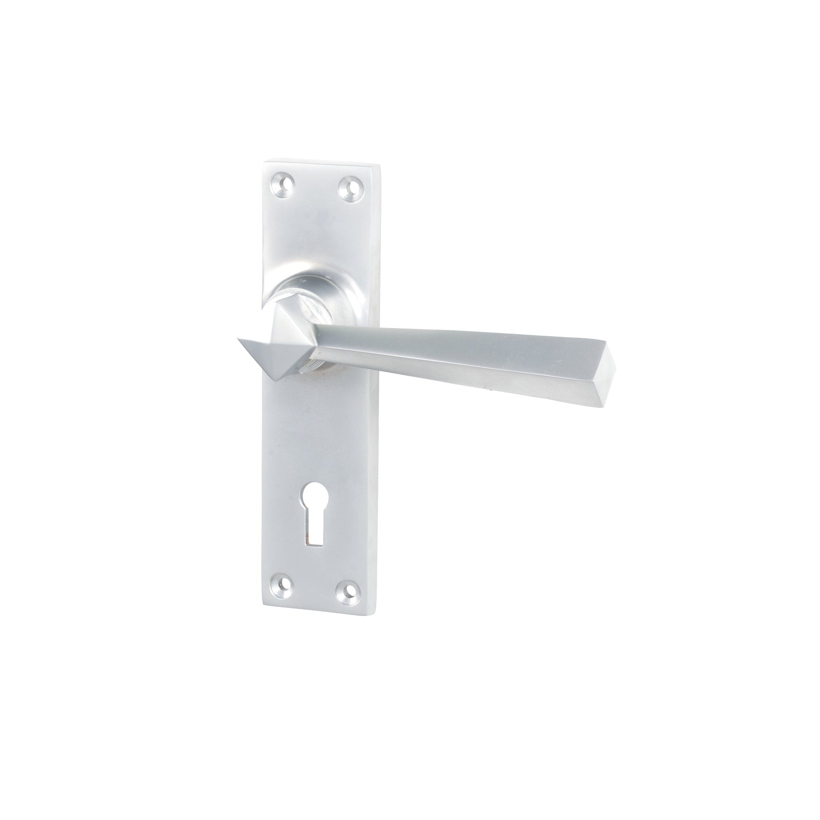 Satin Chrome Lock Straight Lever Handles