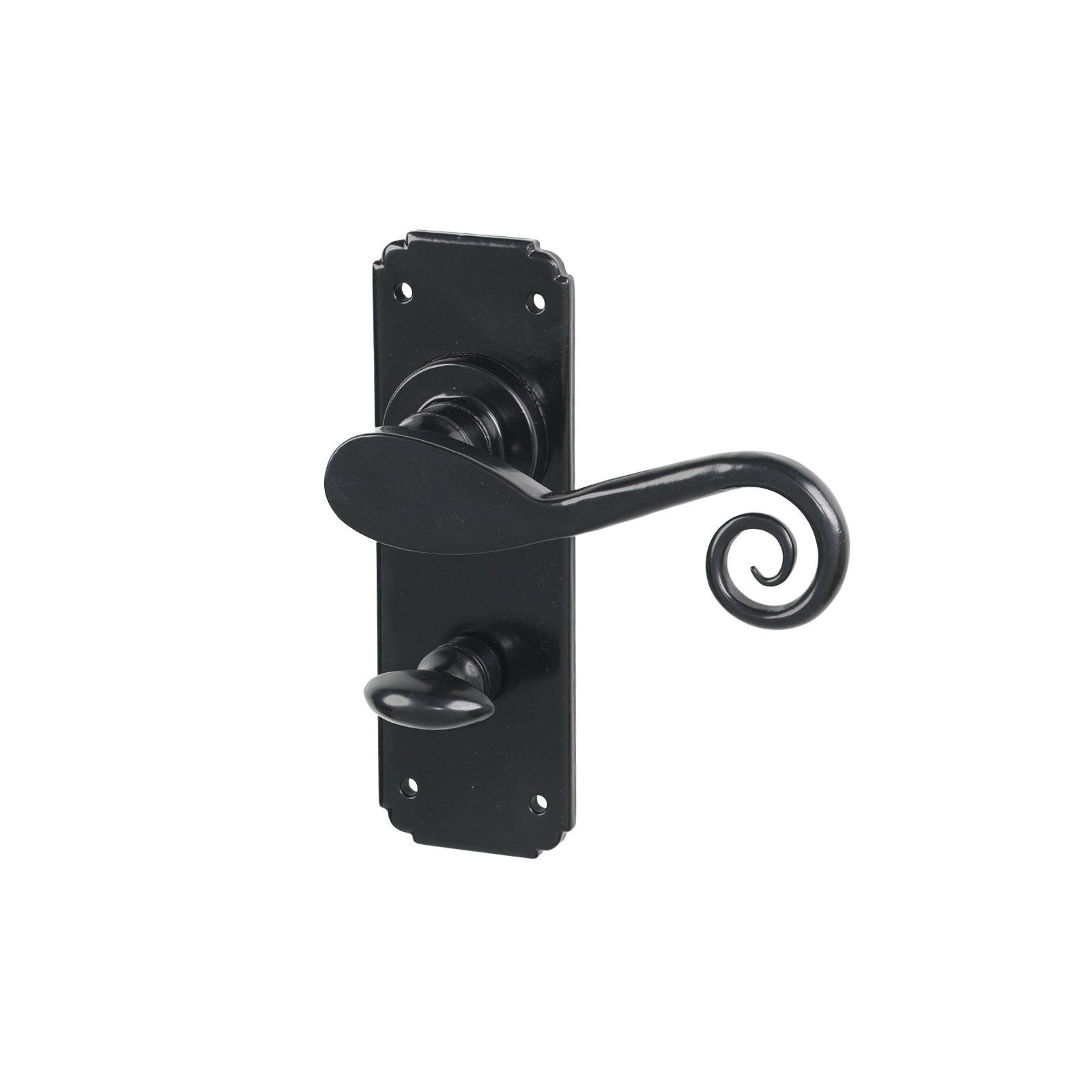 Black Bathroom Monkeytail Lever Handles