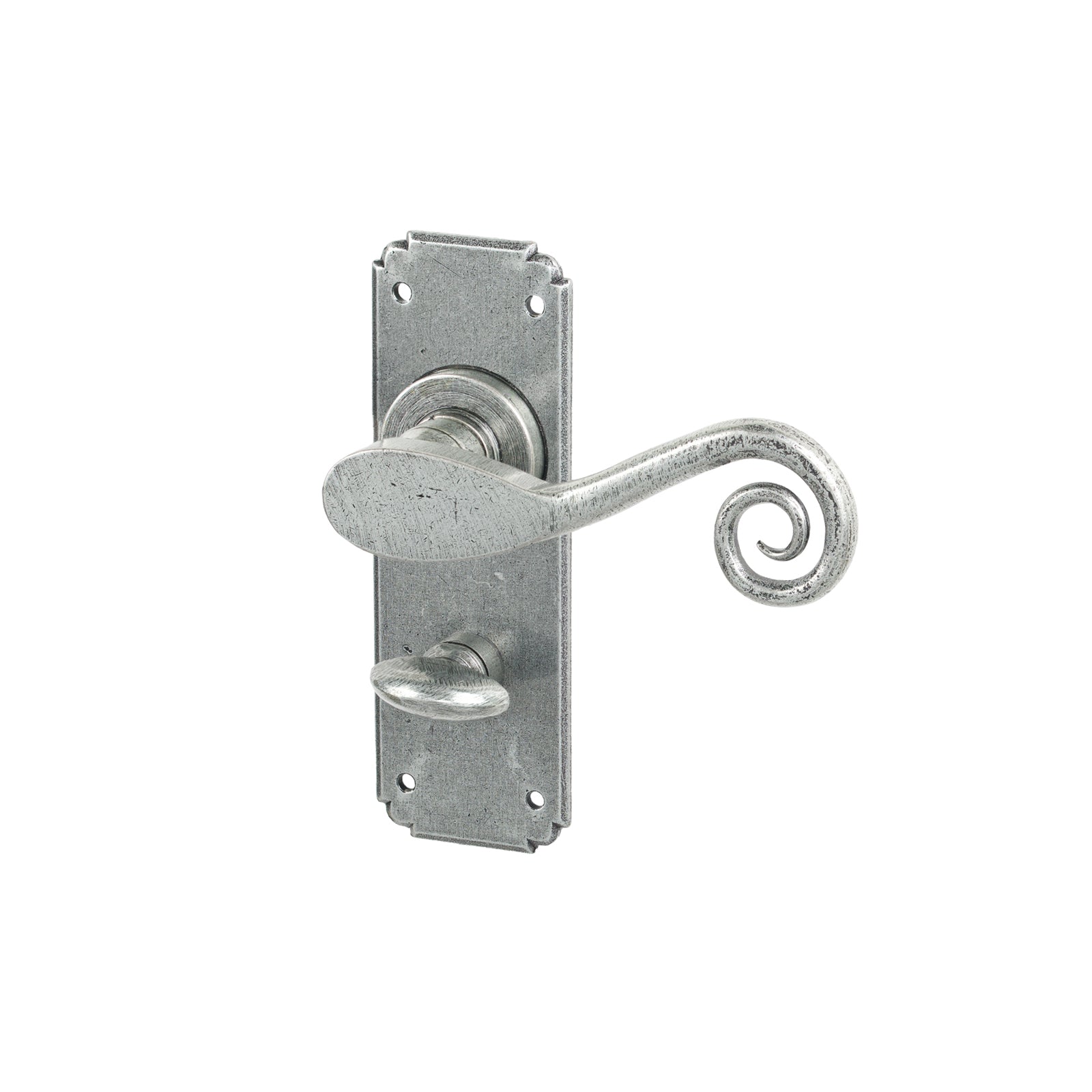 Pewter Bathroom Monkeytail Lever Handles