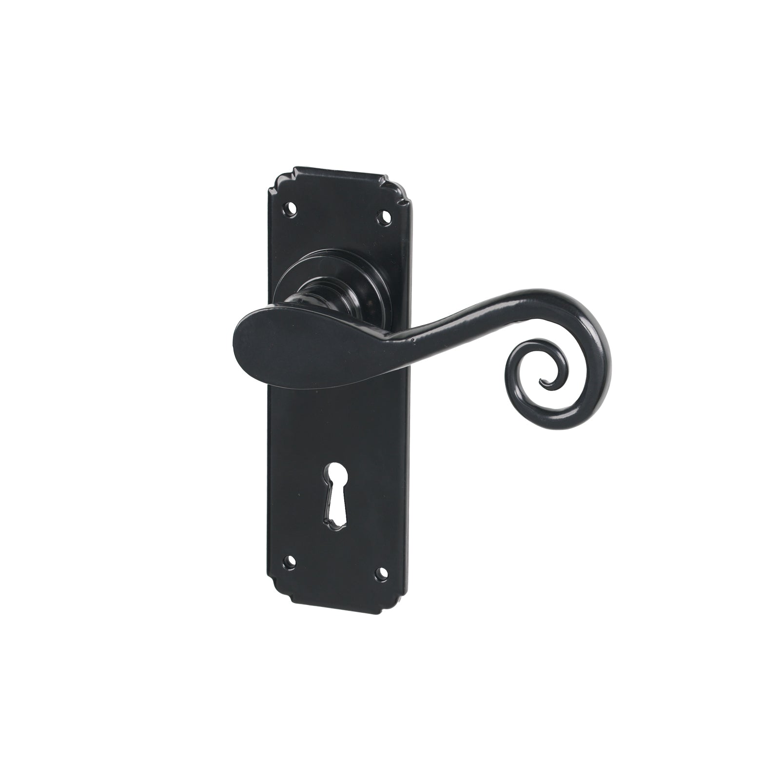 Black Lock Monkeytail Lever Handles