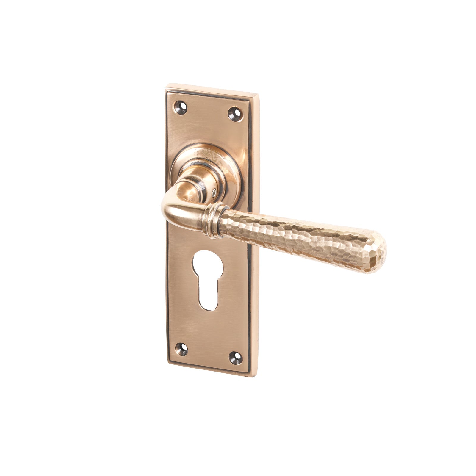 Polished Bronze Euro Hammered Newbury Lever Handles