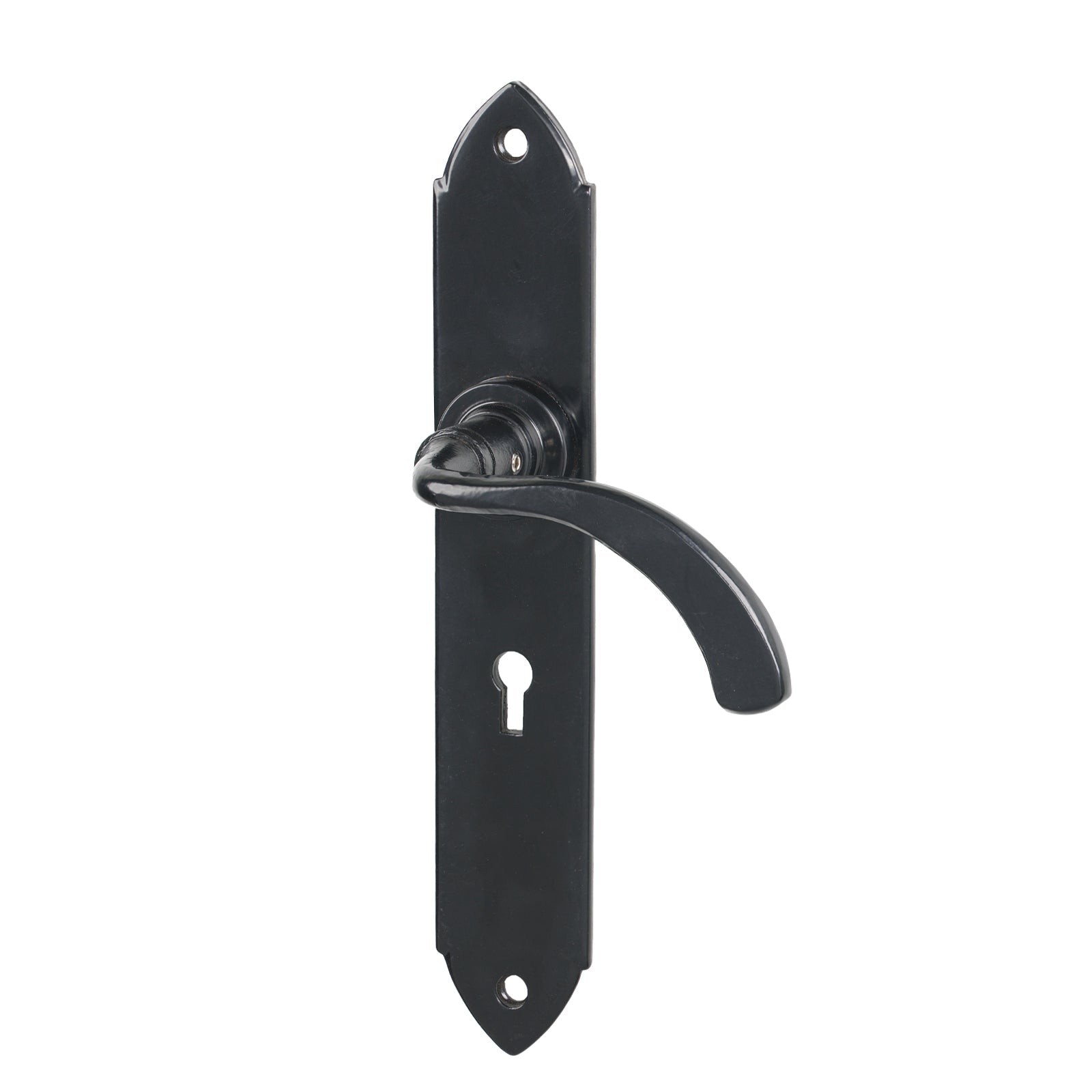 Black Lock Gothic Curved Lever Handles