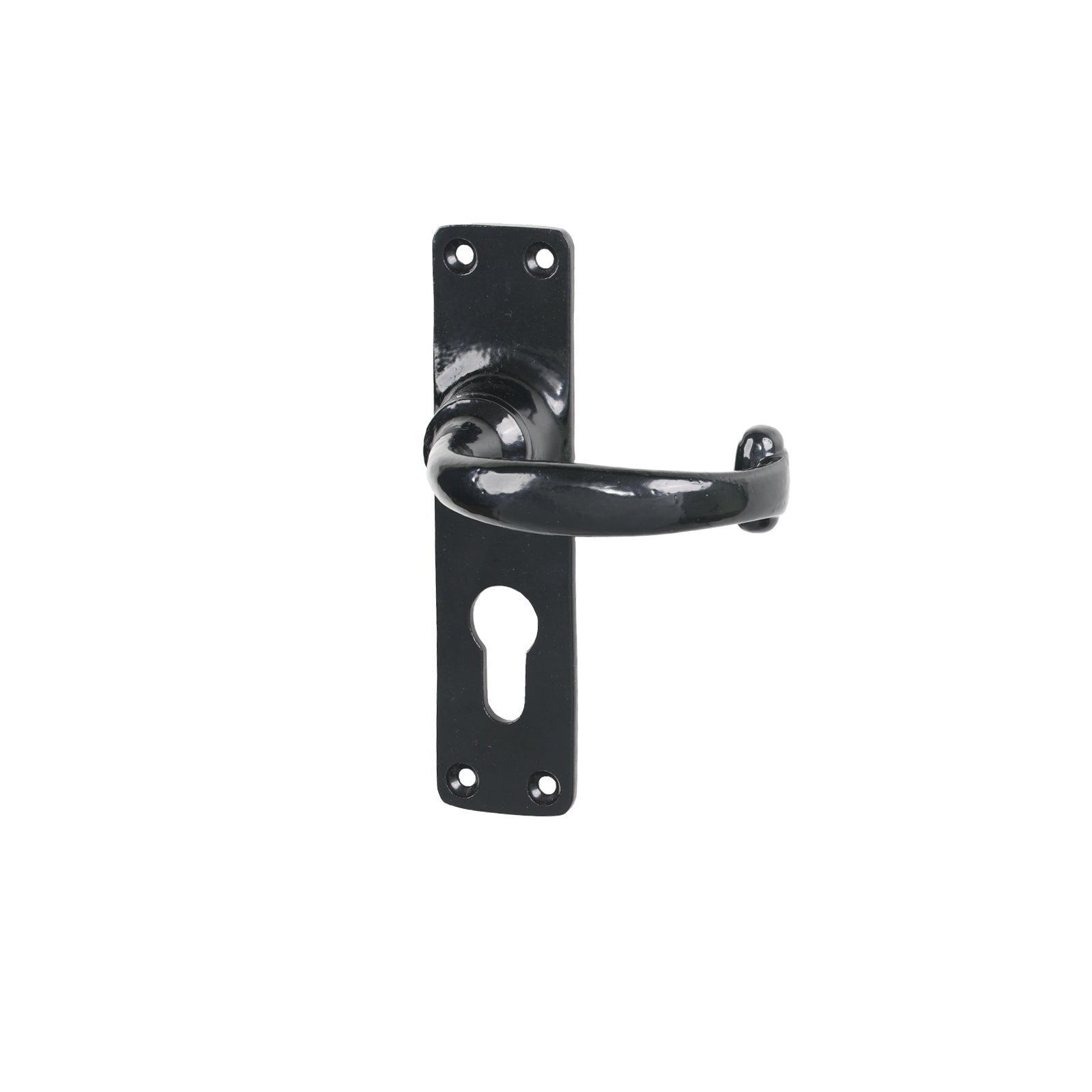 Euro Lock Black MF Lever Handles