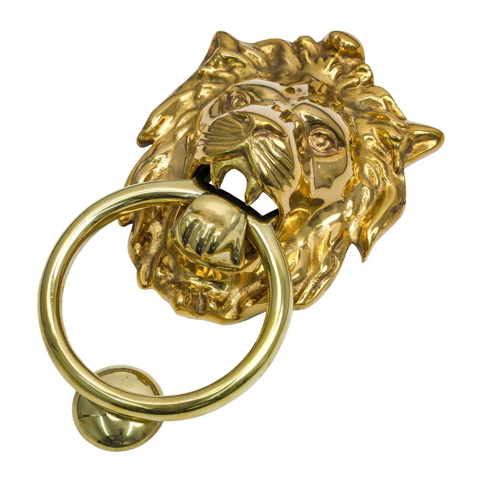 Polished Brass Antique Lion Head Door Knocker