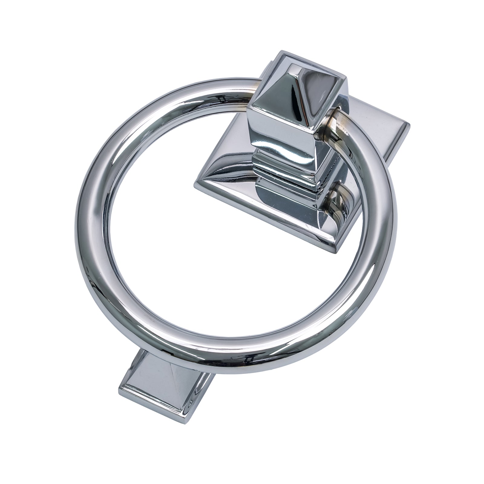 Polished Chrome Ring Door Knocker - Square