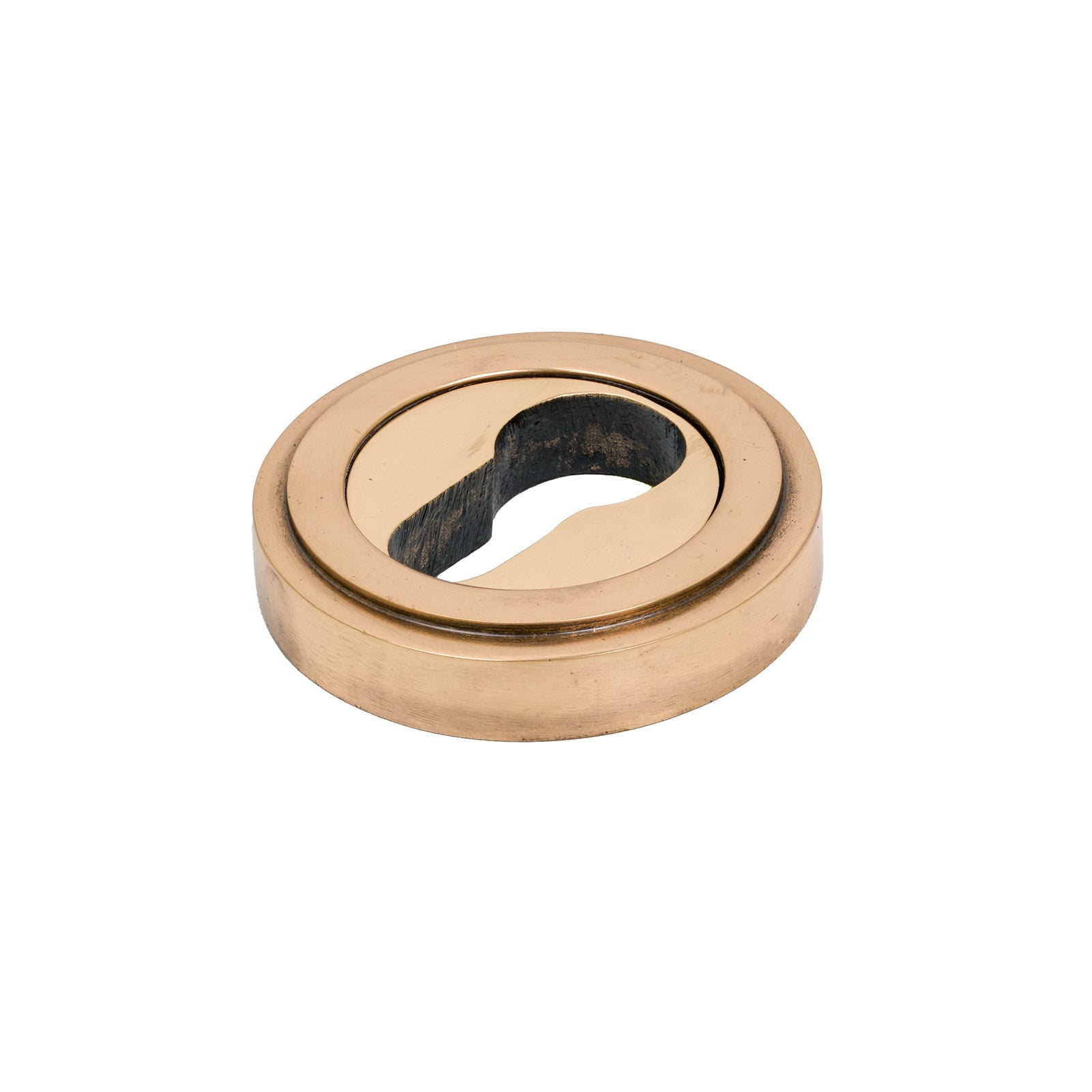 Polished Brass Euro Art Deco Round Escutcheon