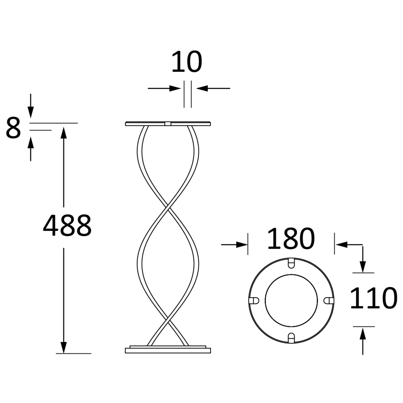 SHOW Techincal Dimensions of Hinton Spiral Companion Set