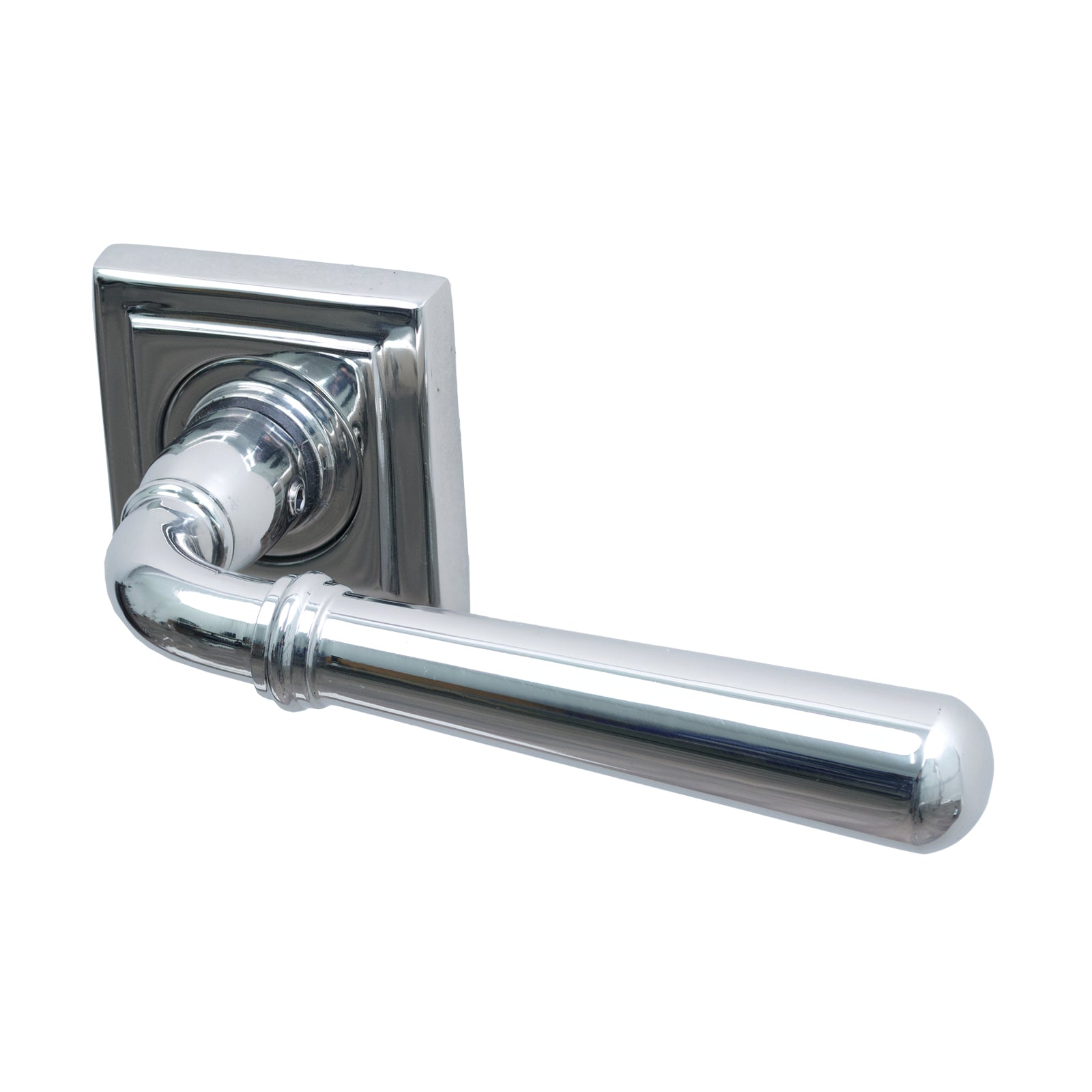 SHOW Image of Polished Marine Stainless Steel Square Newbury Lever On Rose Handles