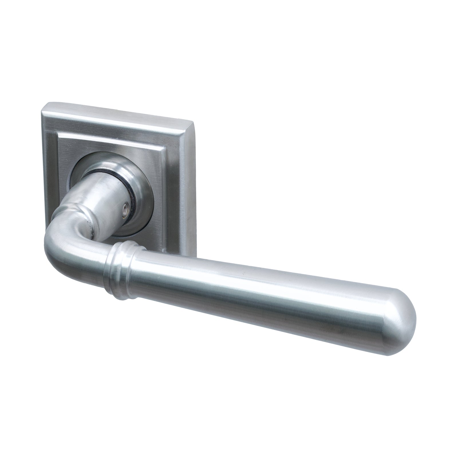 SHOW Image of Satin Marine Stainless Steel Square Newbury Lever On Rose Handles