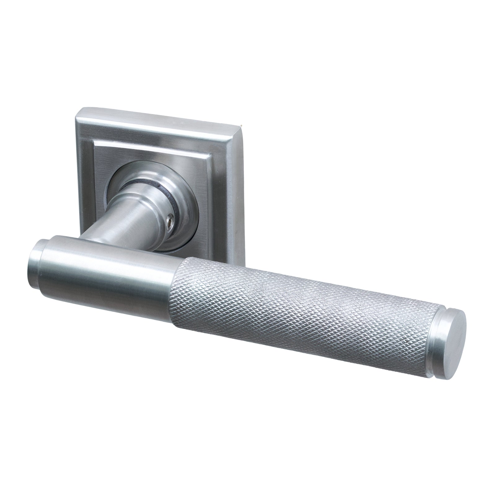 SHOW Image of Satin Marine Stainless Steel Square Brompton Lever On Rose Handles