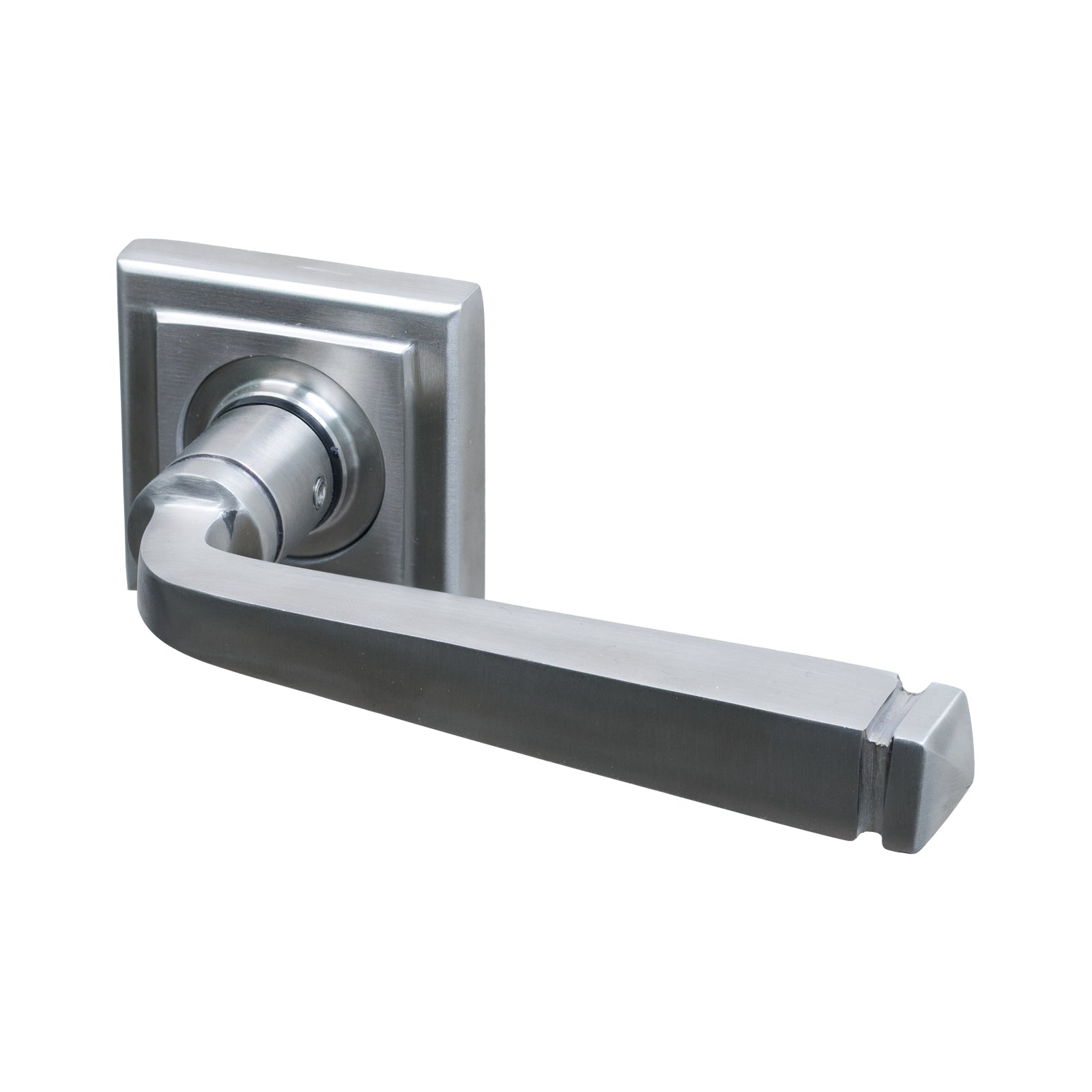 SHOW Image of Satin Marine Stainless Steel Square Avon Lever On Rose Handles