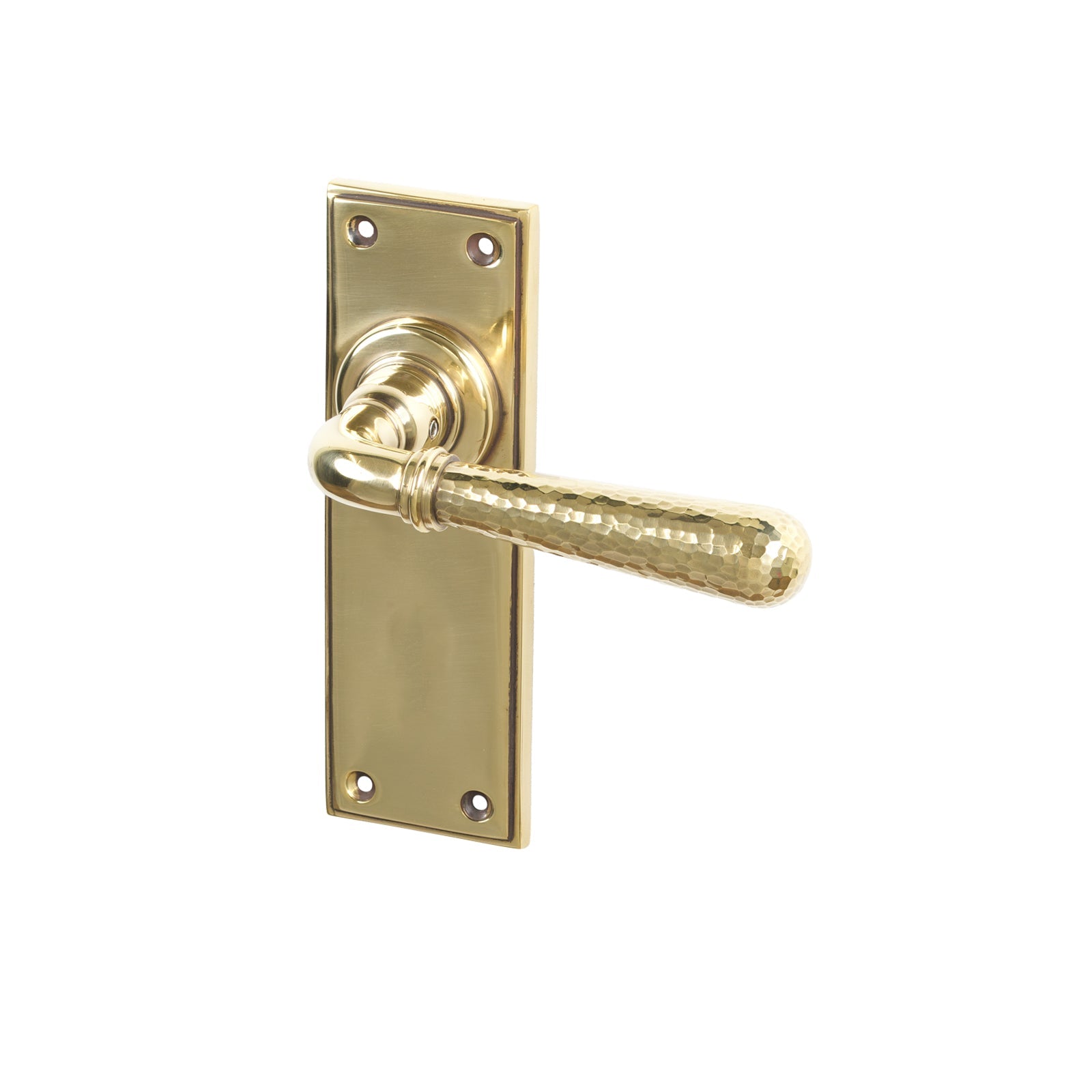 Aged Brass Latch Hammered Newbury Lever Handles