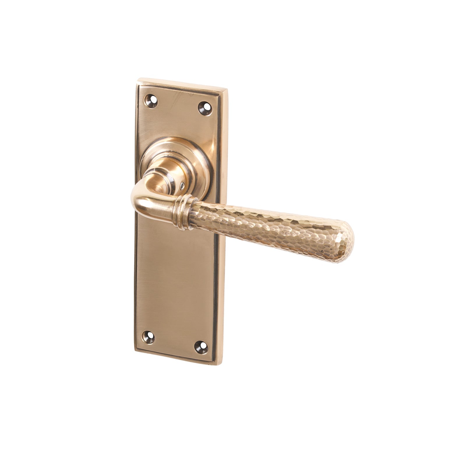 Polished Bronze Latch Hammered Newbury Lever Handles