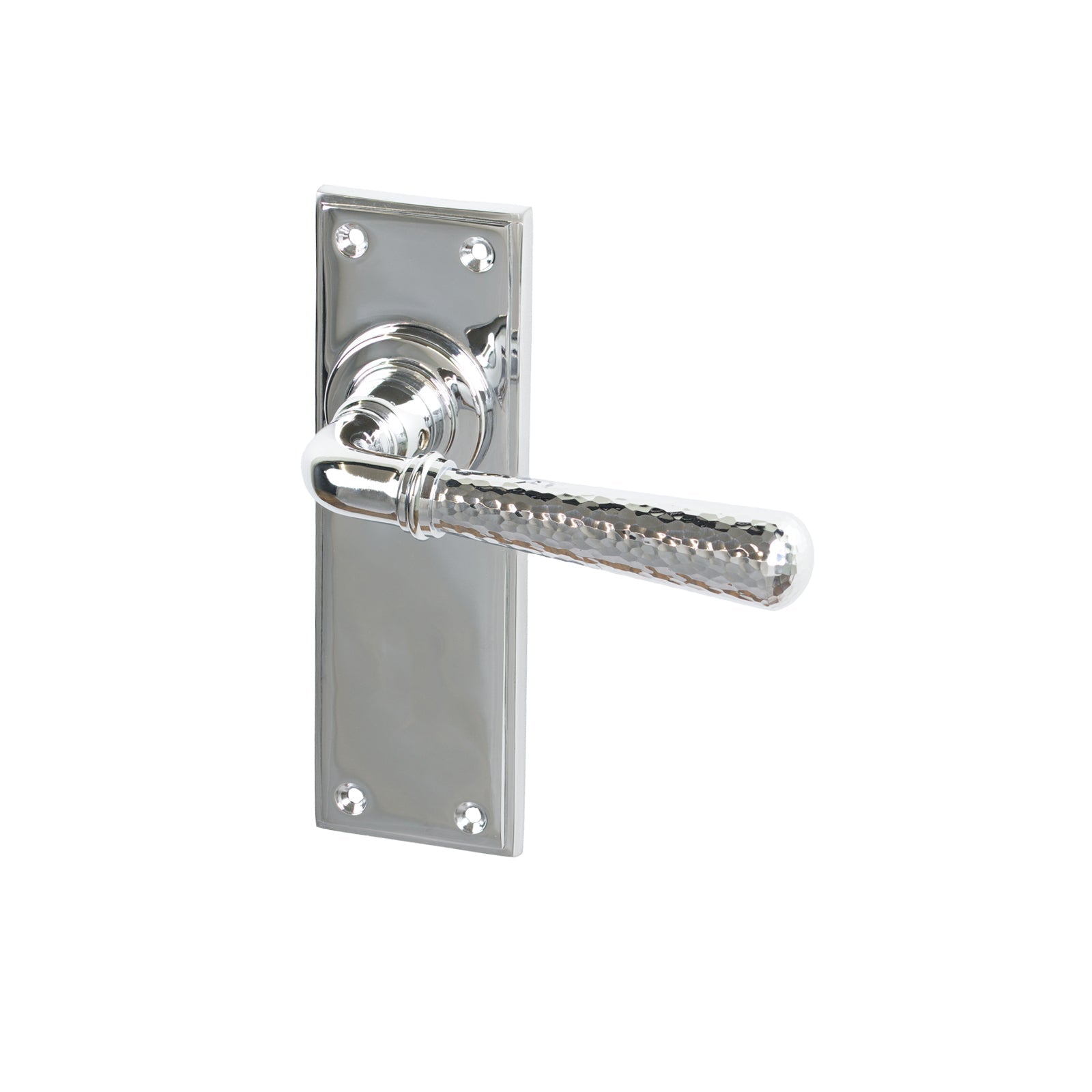 Polished Chrome Latch Hammered Newbury Lever Handles