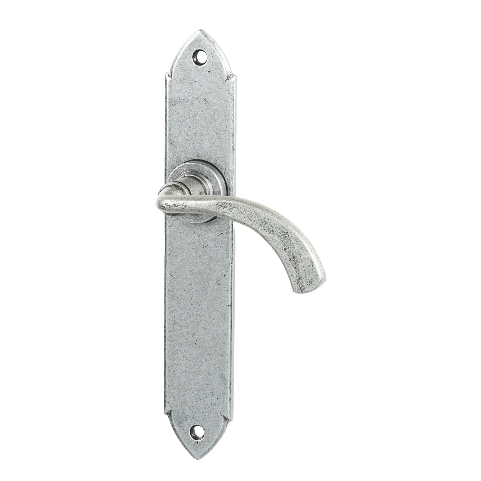 Pewter Latch Gothic Curved Lever Handles